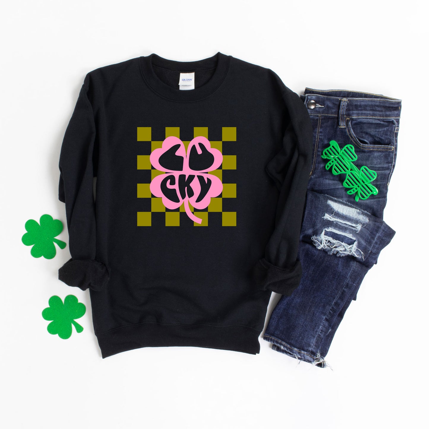 Lucky Clover Checkered | Sweatshirt