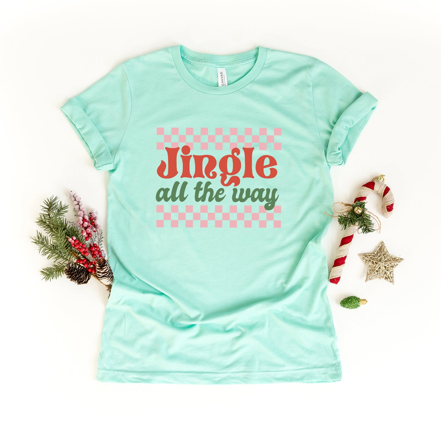 Jingle All The Way Checkered | Short Sleeve Graphic Tee