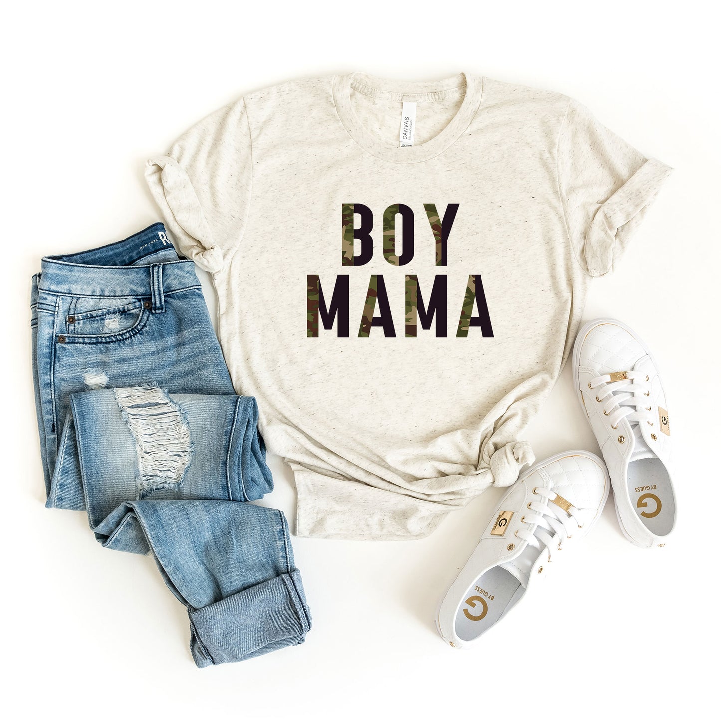 Boy Mama Camo | Short Sleeve Graphic Tee