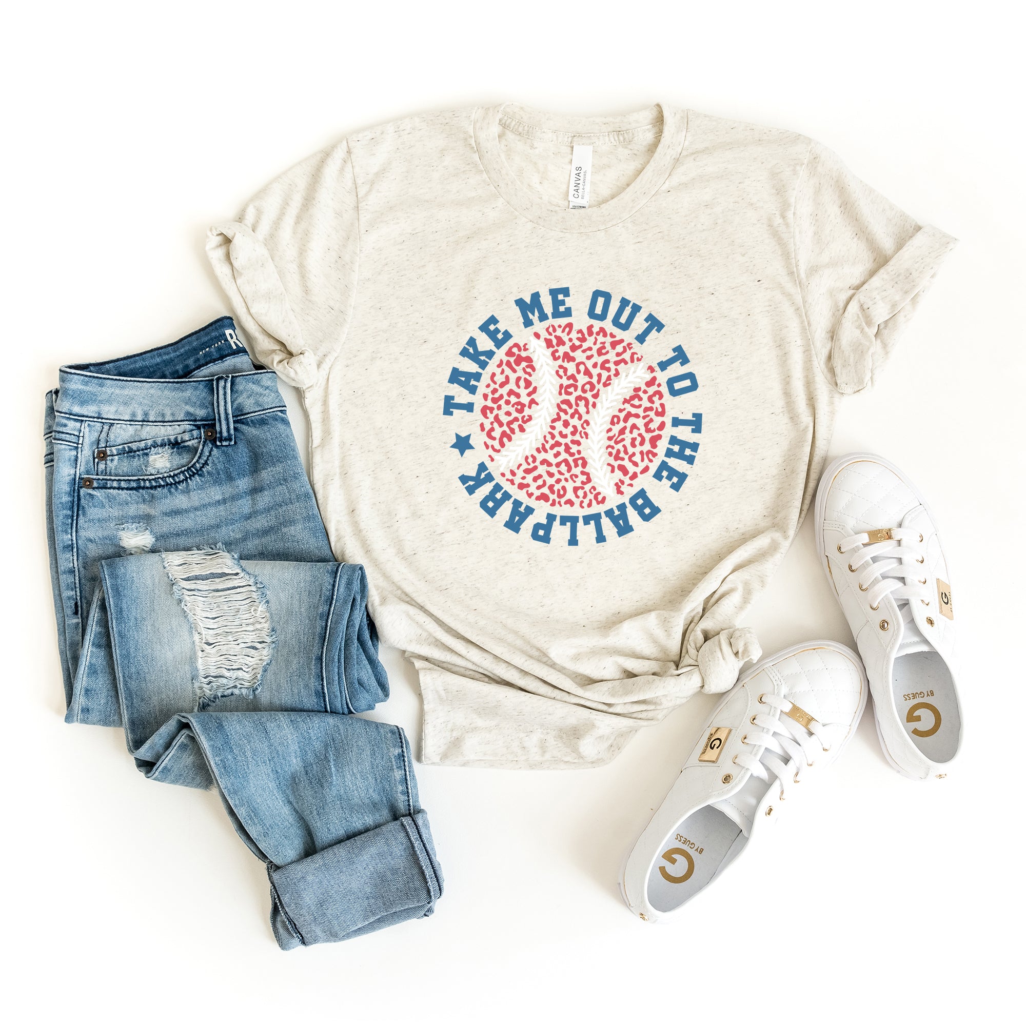 Take Me Out To The Ballpark Leopard | Short Sleeve Graphic Tee