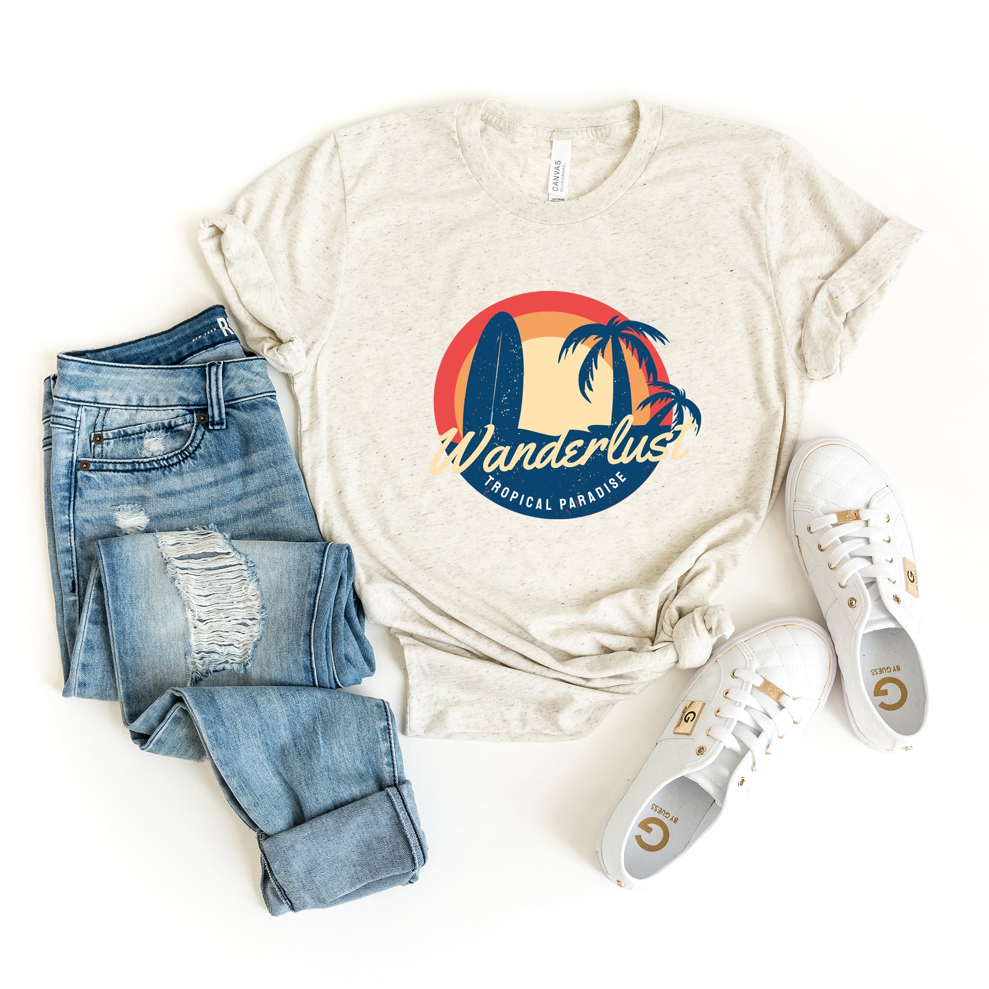 Wanderlust Tropical Paradise | Short Sleeve Graphic Tee