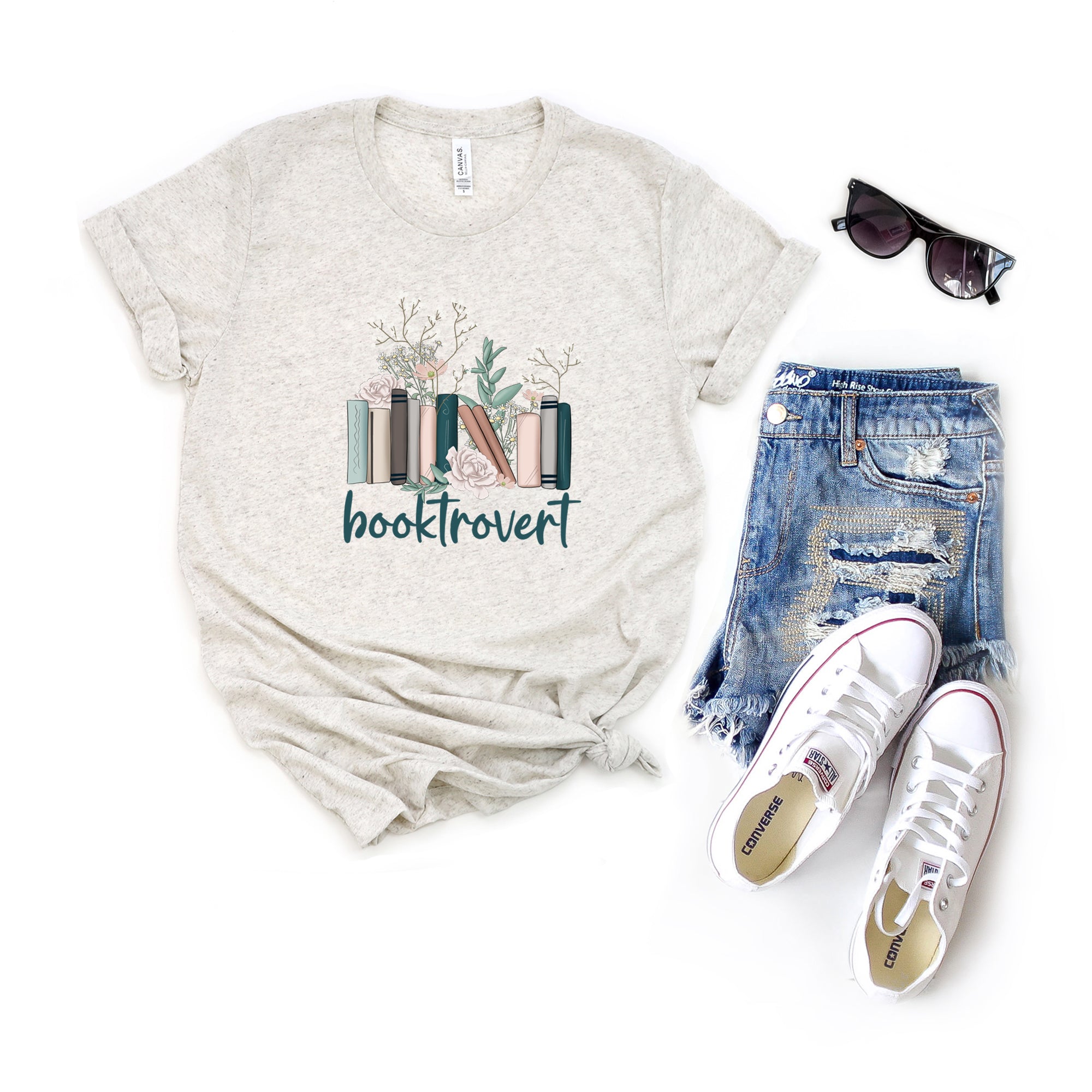 Booktrovert Floral | Short Sleeve Graphic Tee