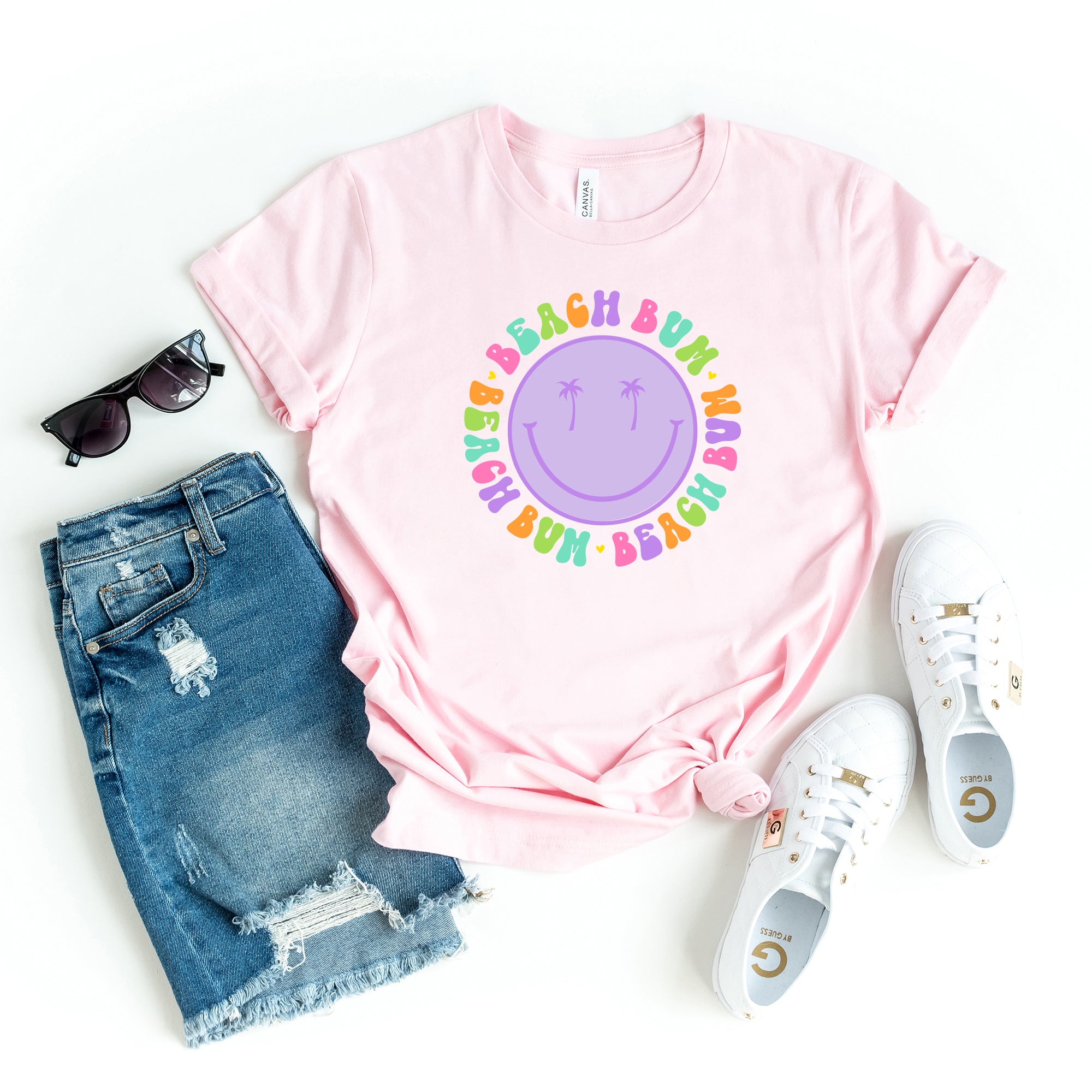 Beach Bum Circle Smiley | Short Sleeve Graphic Tee