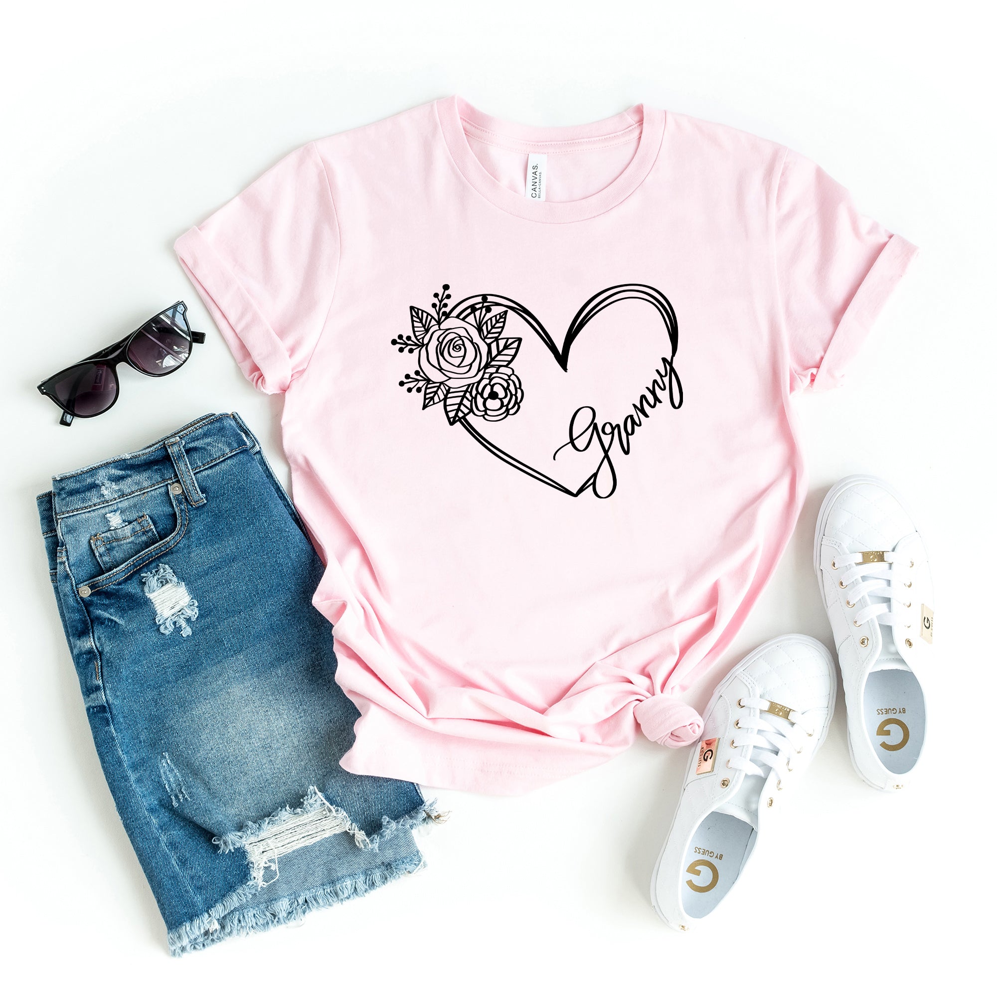 Granny Heart Outline | Short Sleeve Graphic Tee