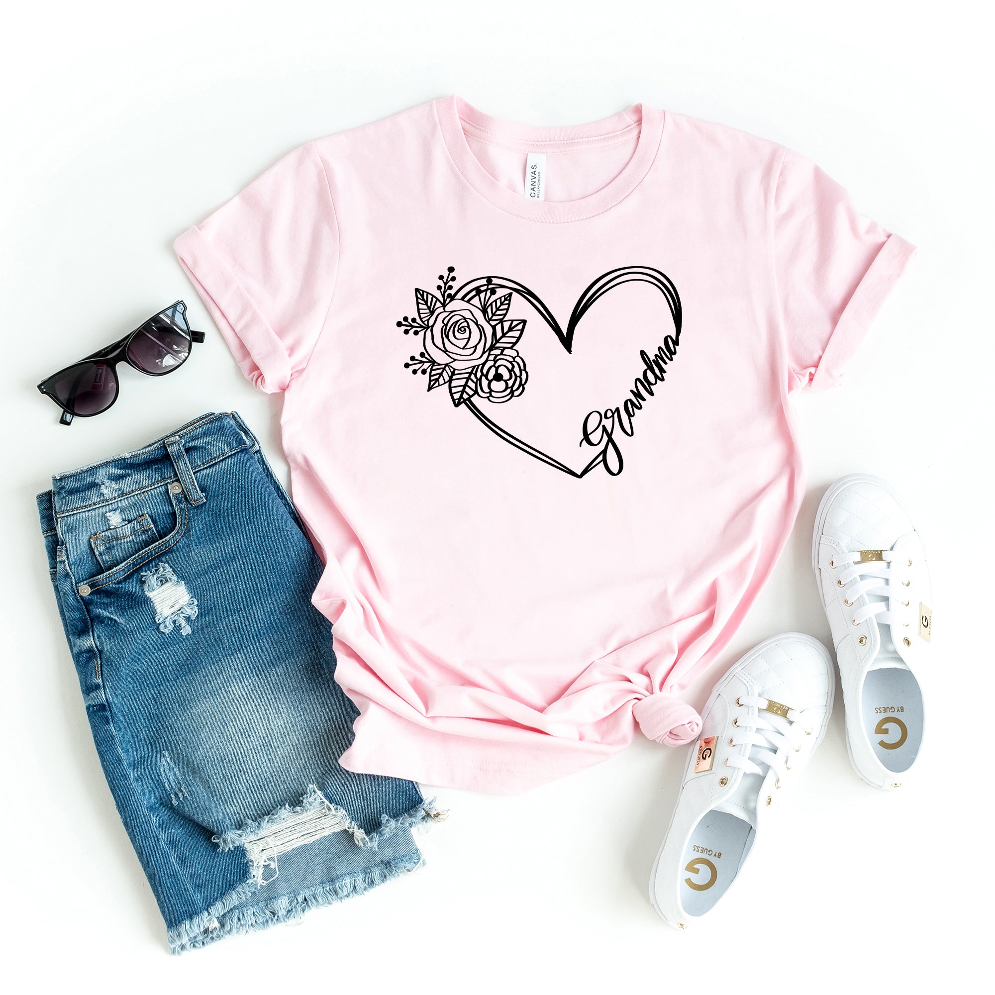 Grandma Heart Outline | Short Sleeve Graphic Tee