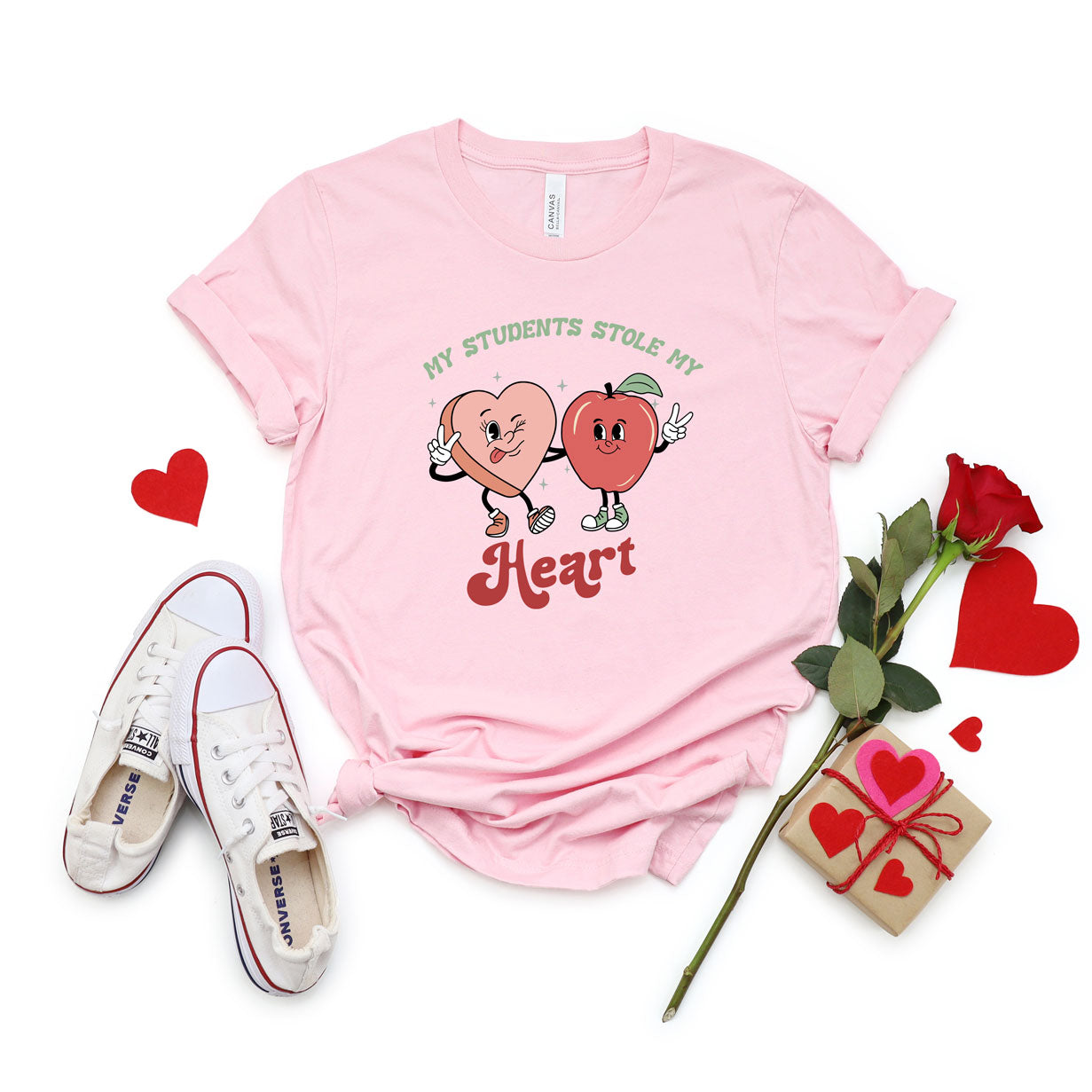 My Students Stole My Heart Cartoon | Short Sleeve Graphic Tee