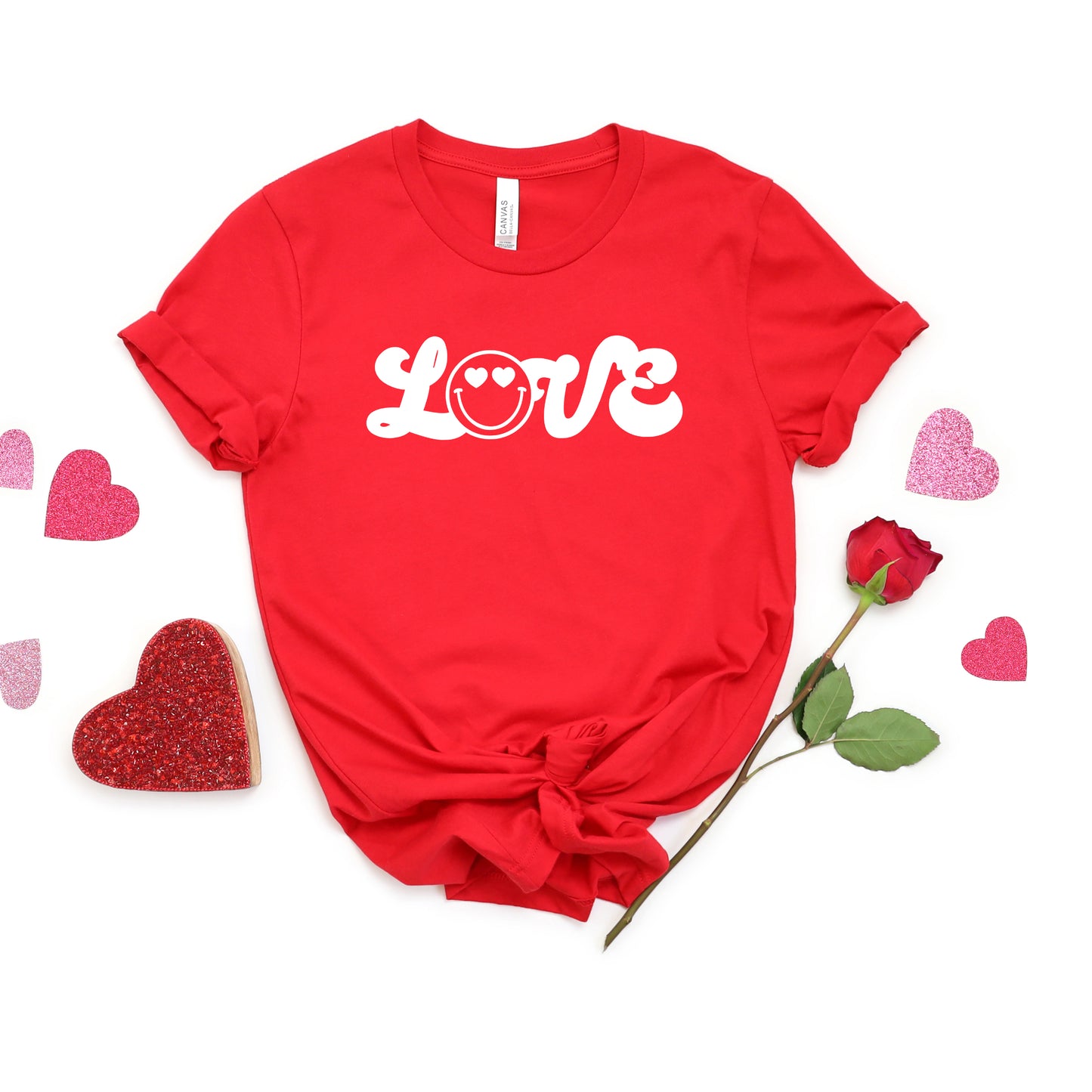 Love Smiley Face | Short Sleeve Graphic Tee