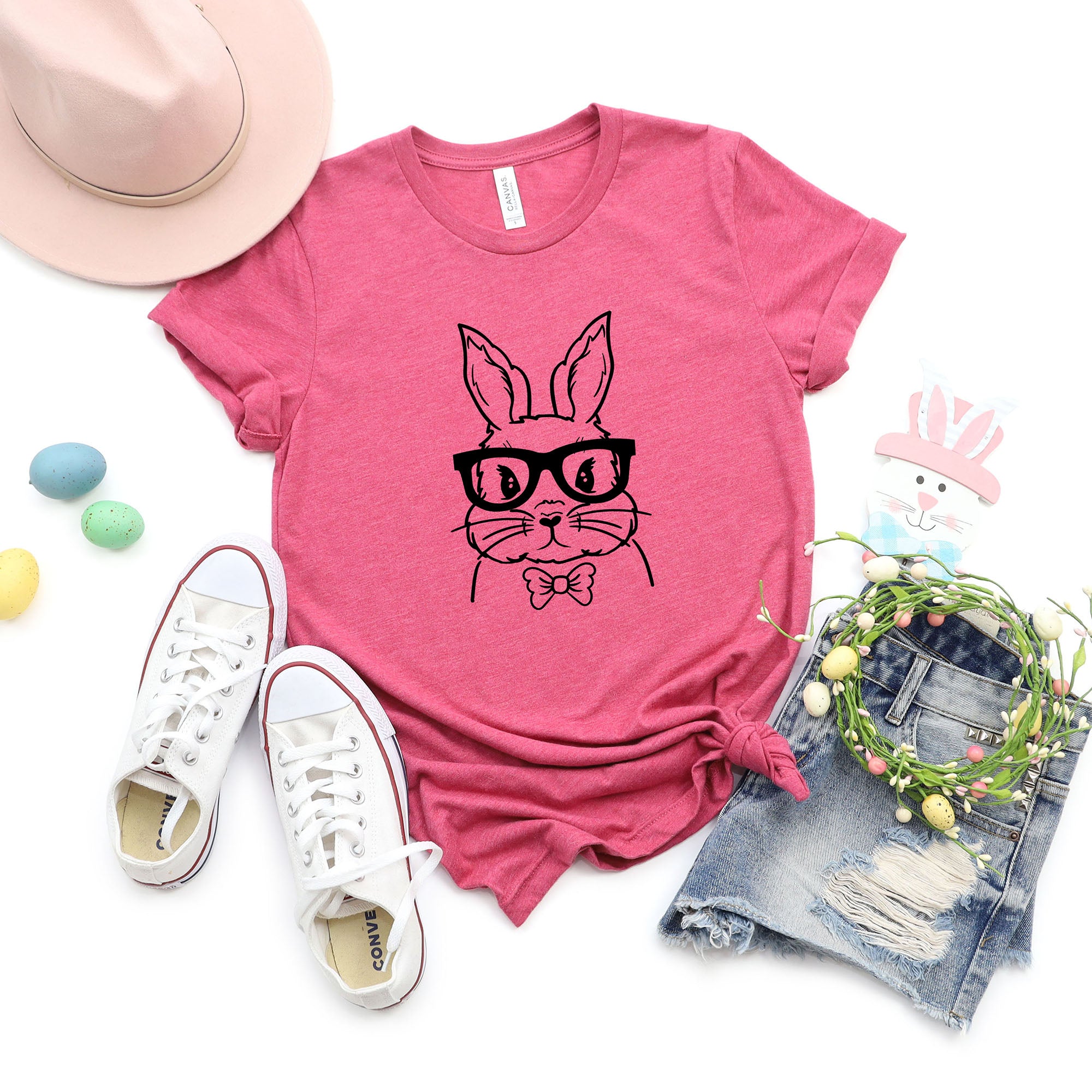 Bunny Face With Bowtie | Short Sleeve Graphic Tee