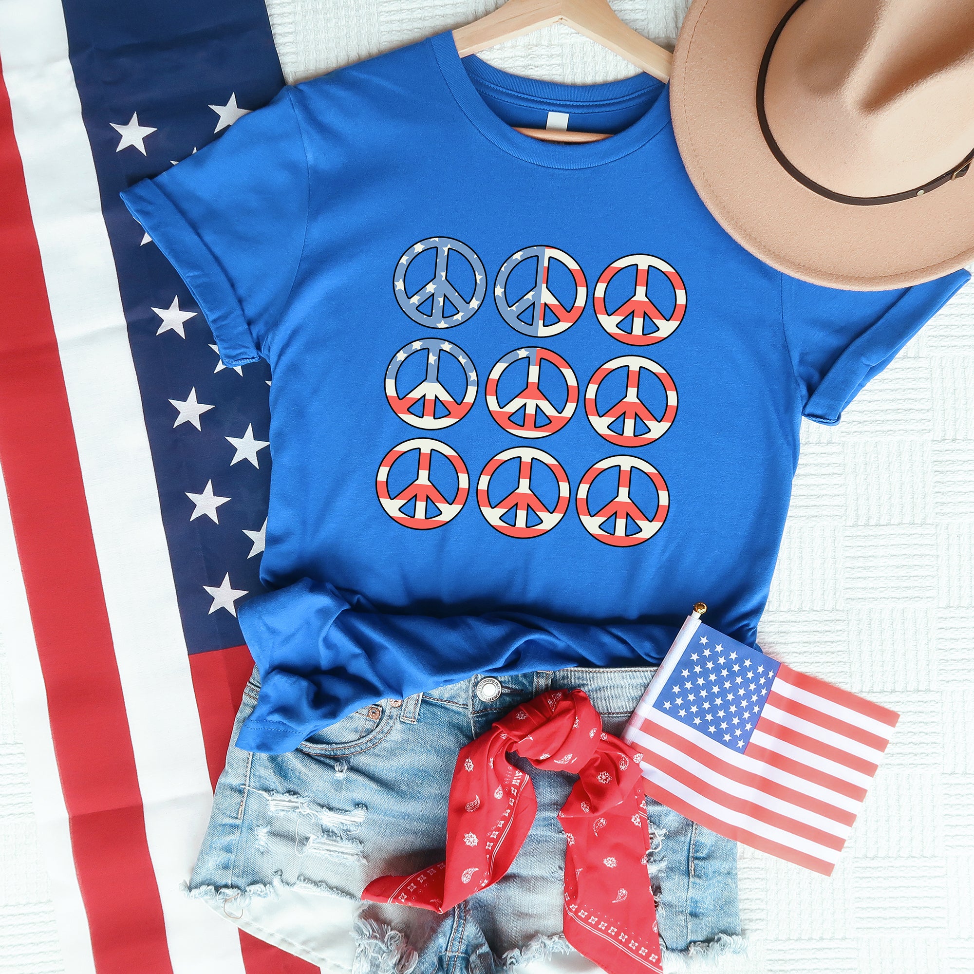 Peace Signs Flag | Short Sleeve Graphic Tee