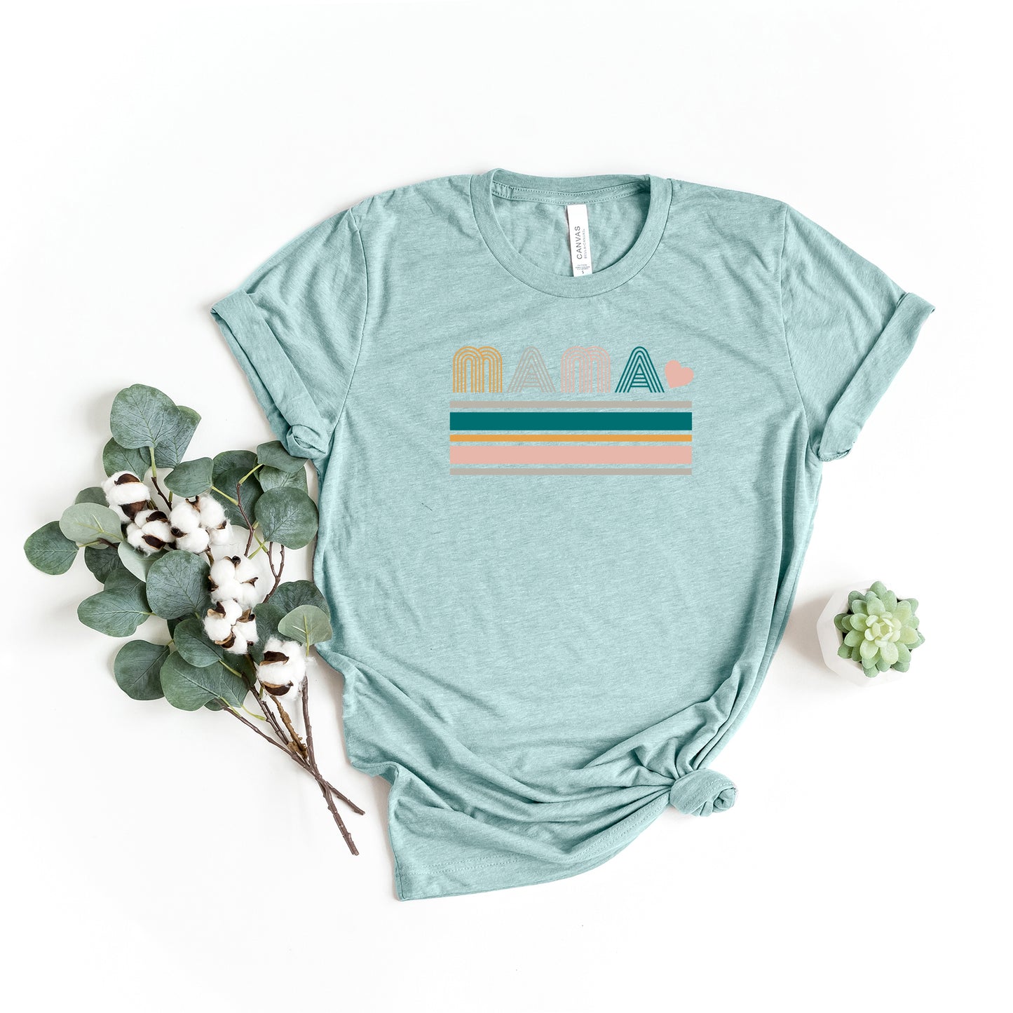 Retro Stripes Mama | Short Sleeve Graphic Tee