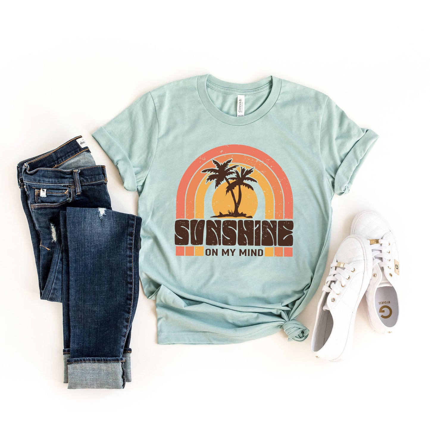 Sunshine On My Mind Rainbow | Short Sleeve Graphic Tee