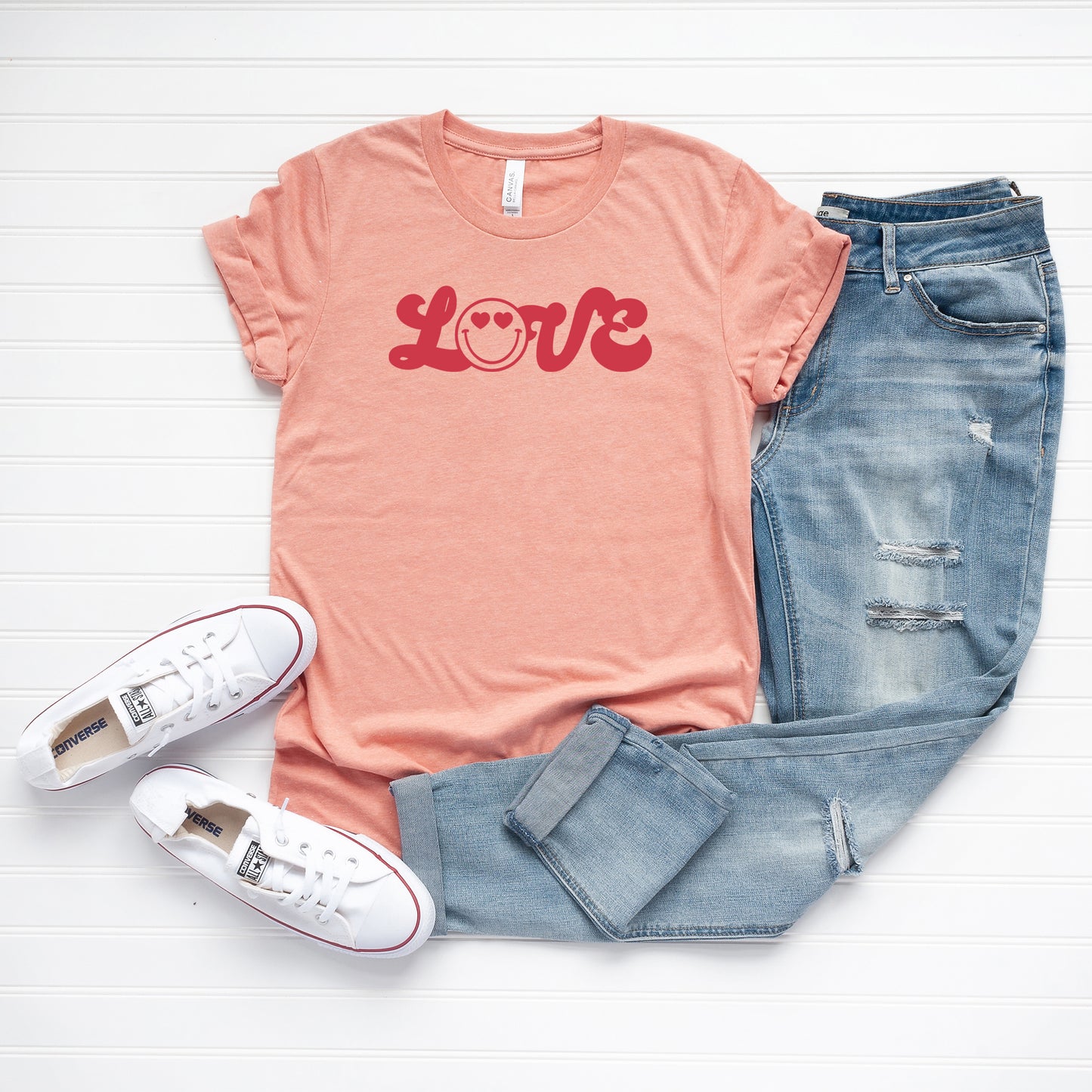 Love Smiley Face | Short Sleeve Graphic Tee