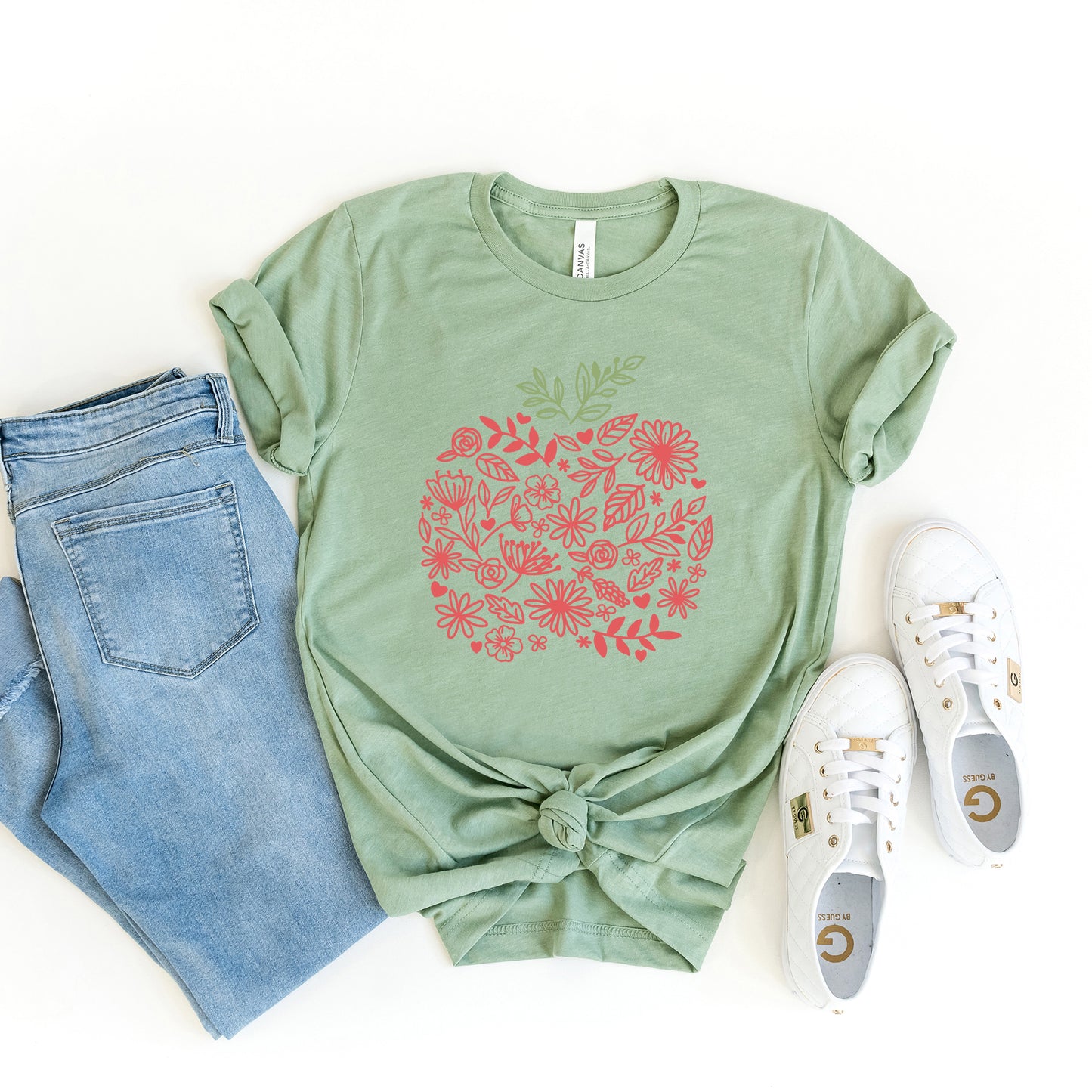 Colorful Flower Apple | Short Sleeve Graphic Tee