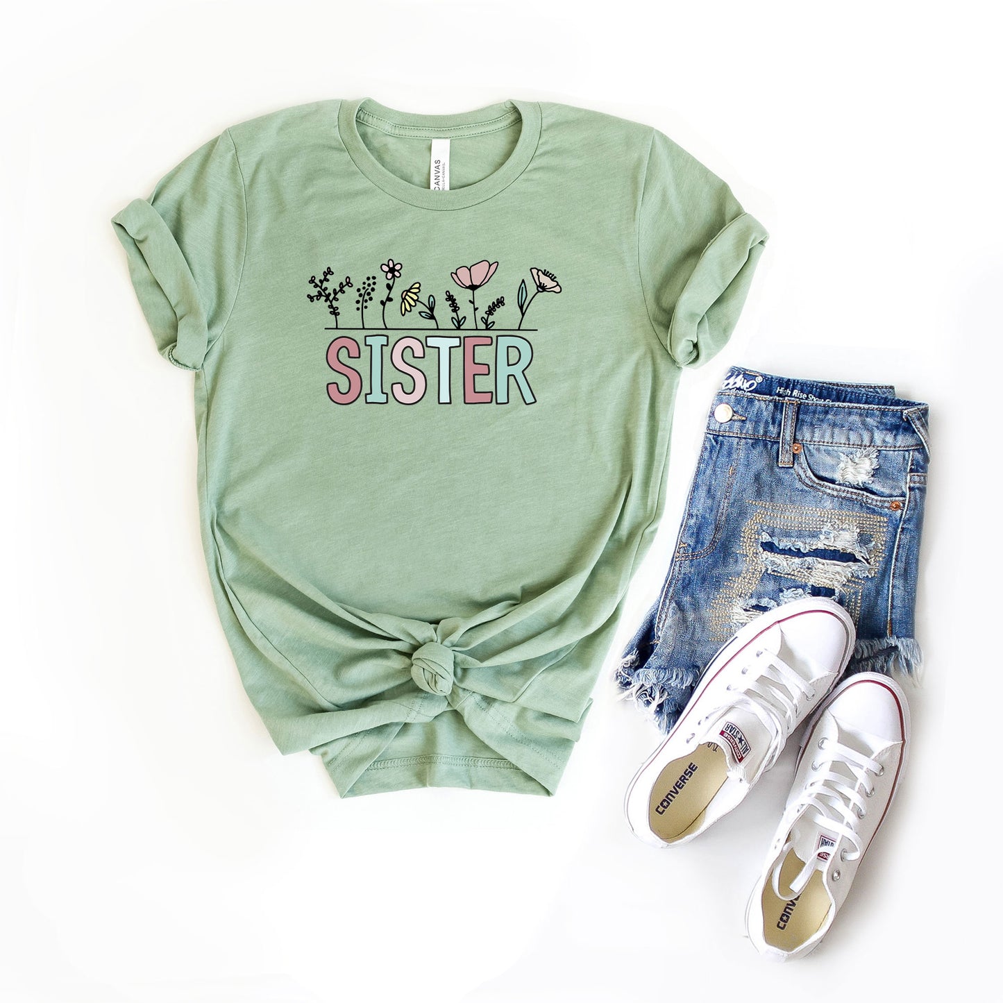 Sister Flowers | Short Sleeve Graphic Tee
