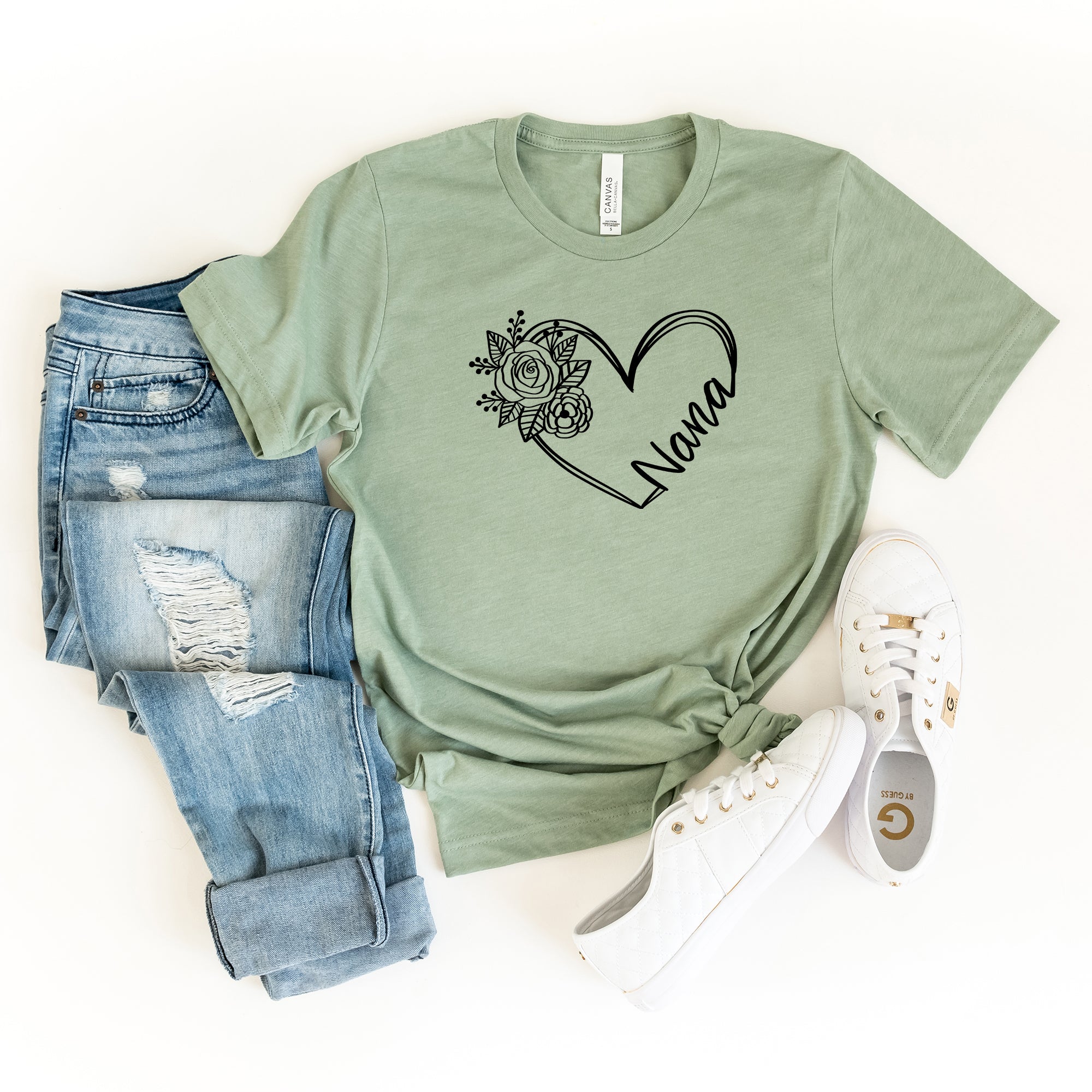 Nana Heart Outline | Short Sleeve Graphic Tee