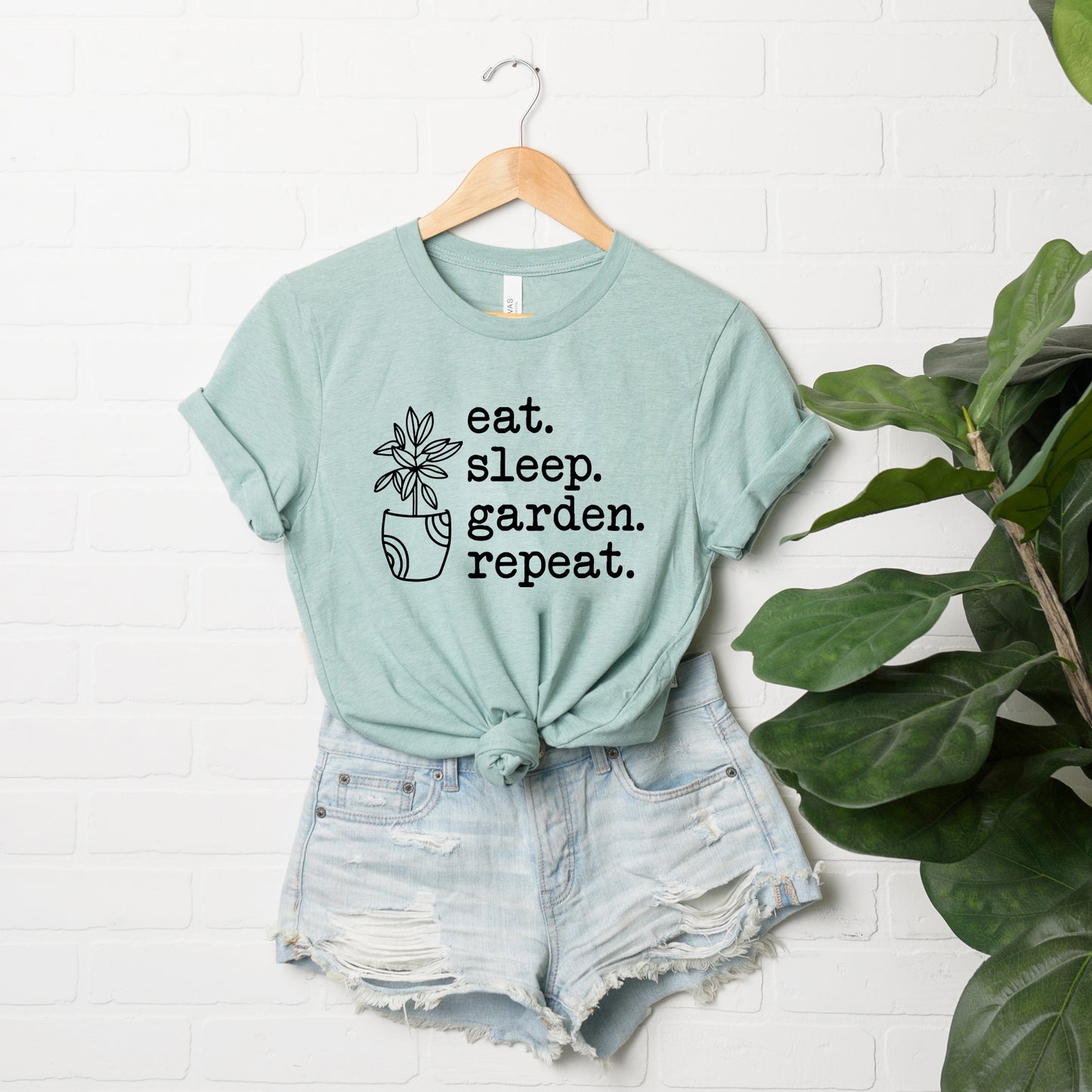 Eat Sleep Garden Repeat | Short Sleeve Graphic Tee