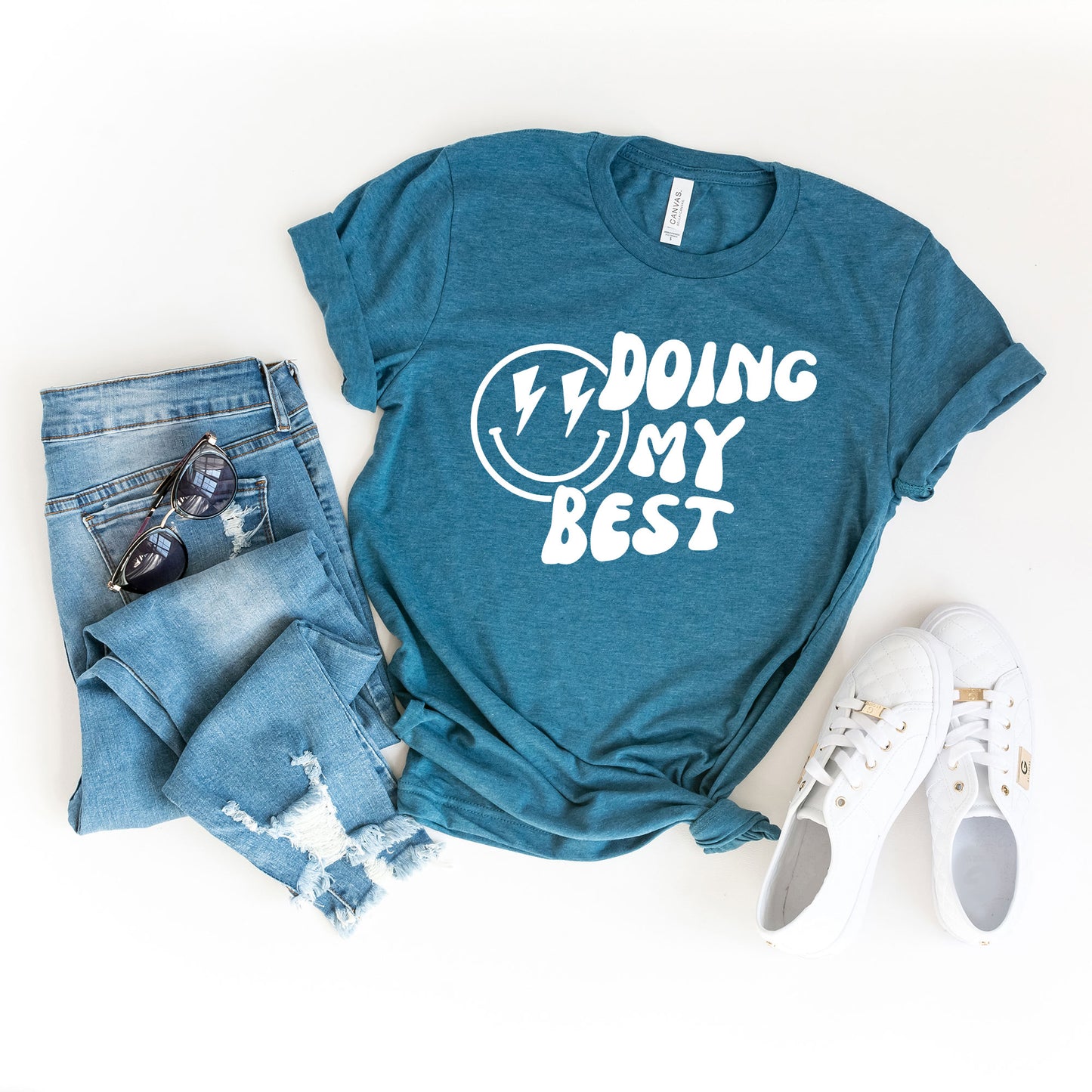 Doing My Best Smiley Face | Short Sleeve Graphic Tee