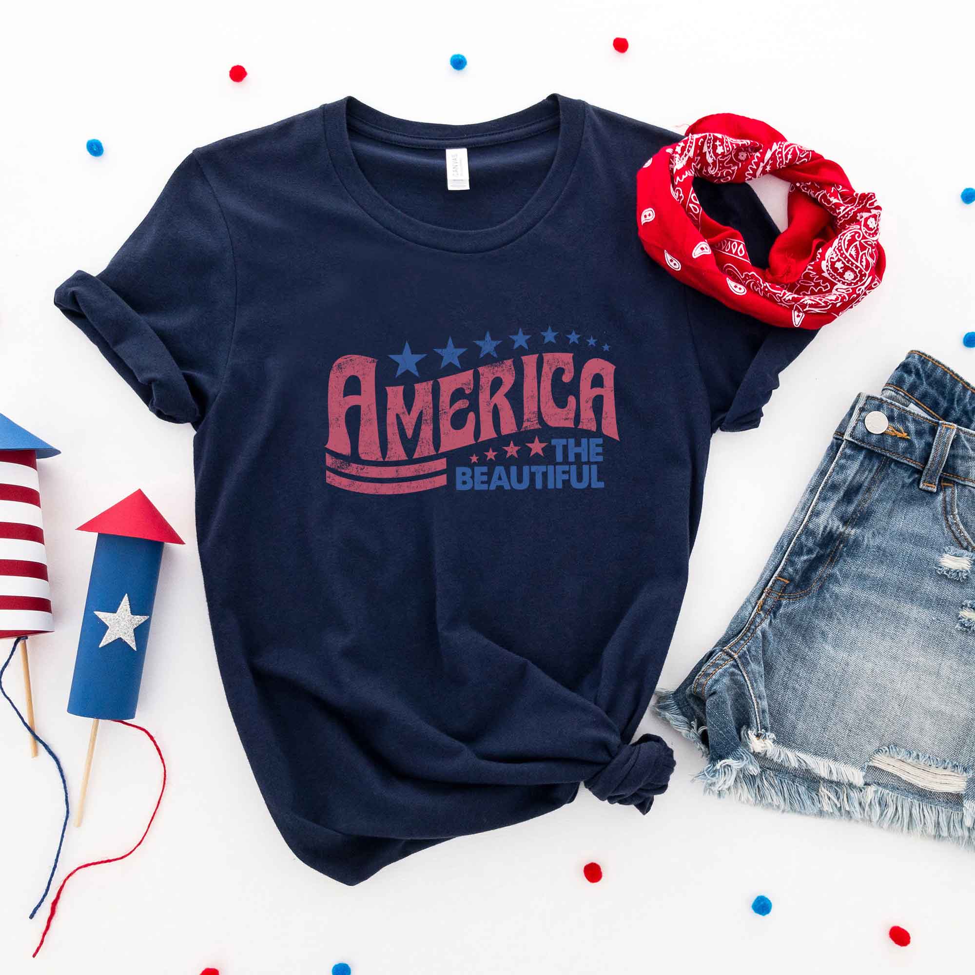 Retro America The Beautiful | Short Sleeve Graphic Tee