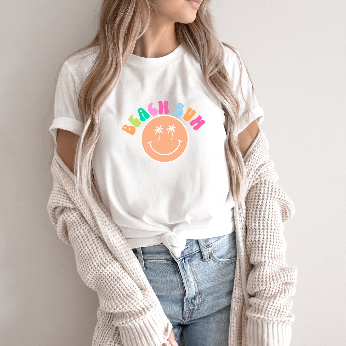 Beach Bum Smiley Face | Short Sleeve Graphic Tee