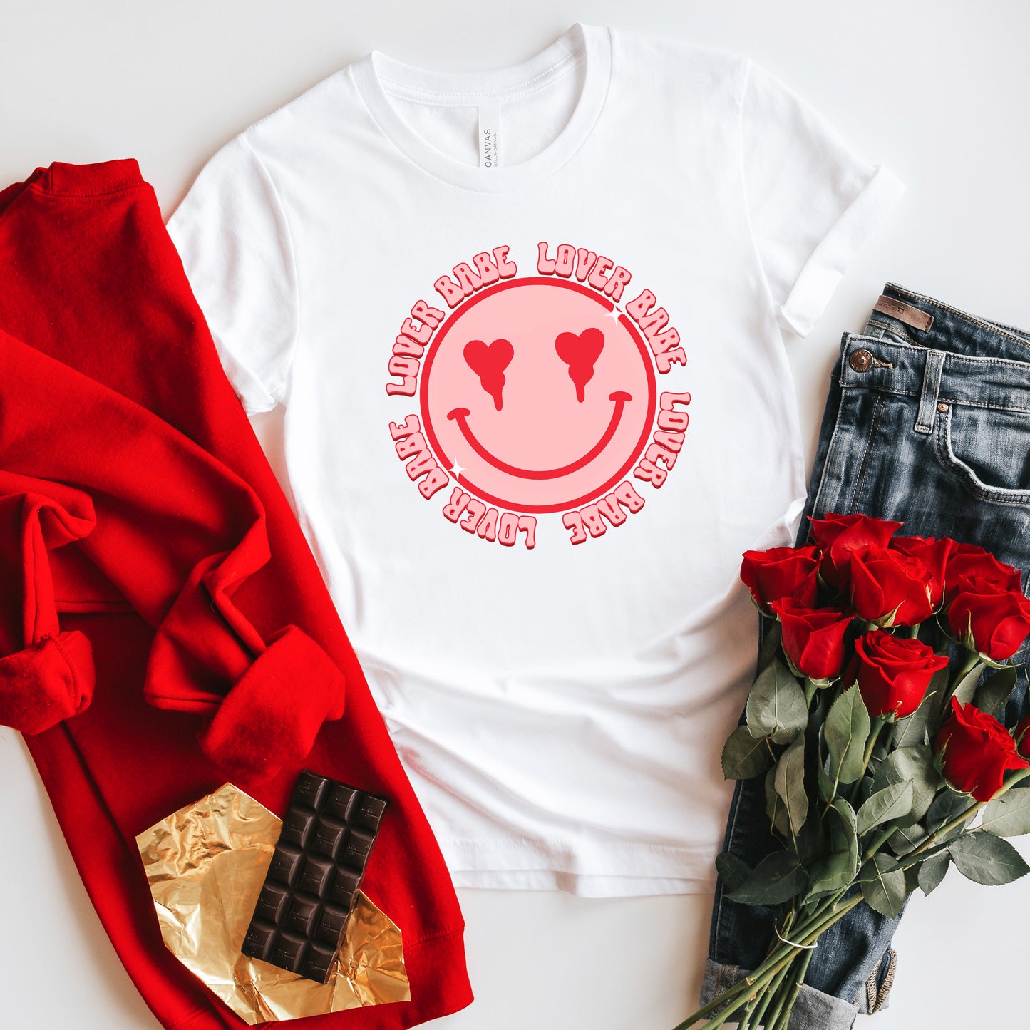 Lover Babe Smiley Face | Short Sleeve Graphic Tee