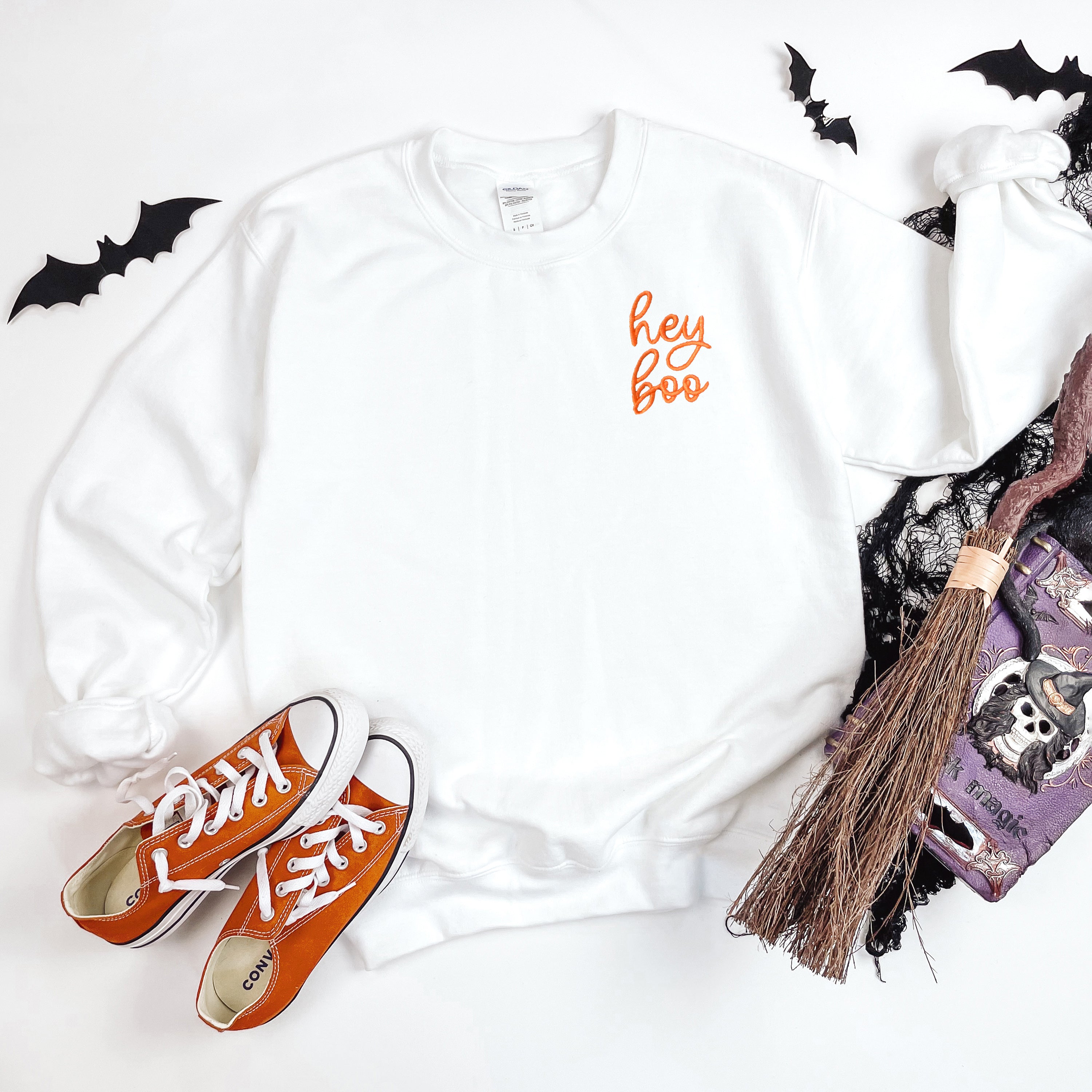 Hey Boo | Embroidered Sweatshirt
