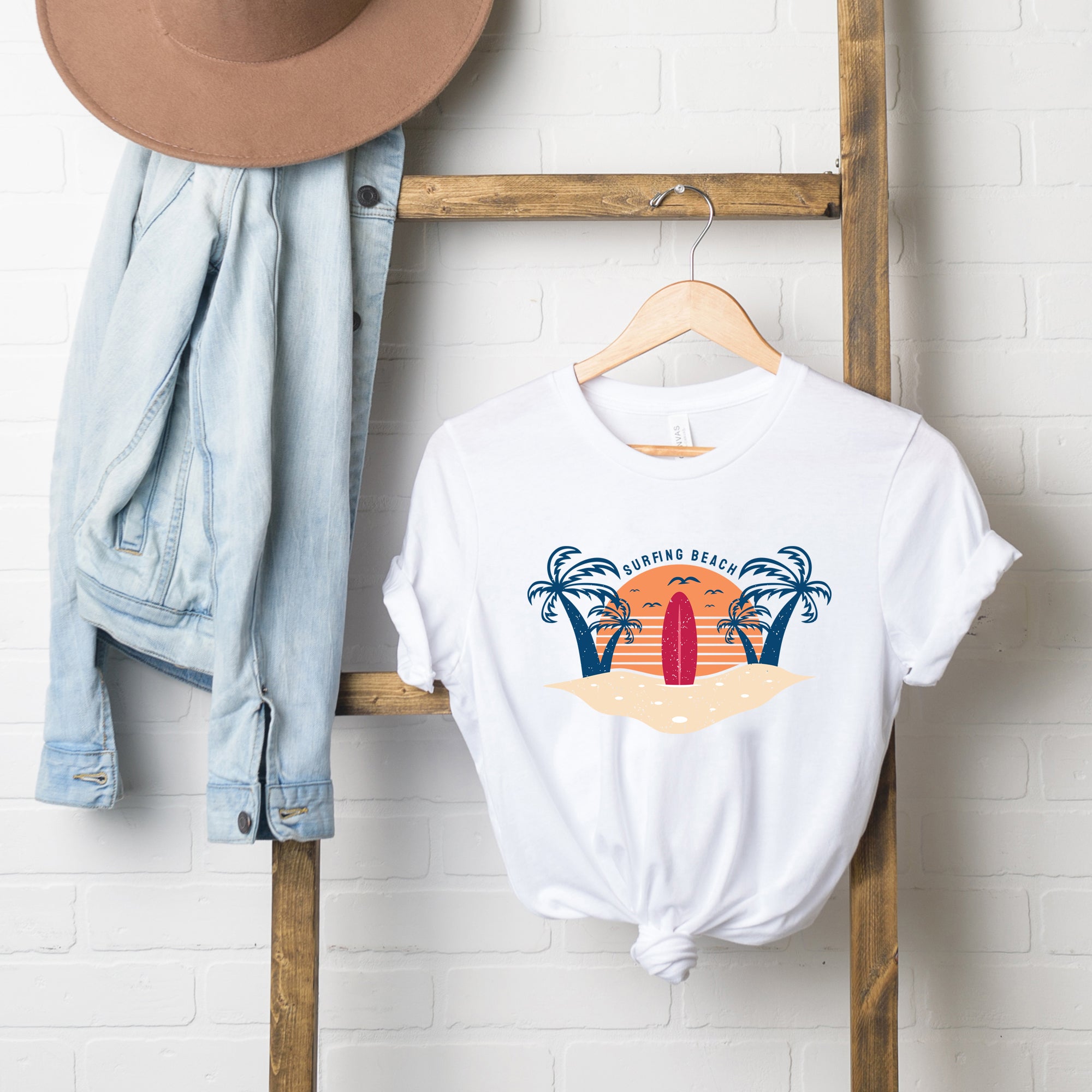 Surfing Beach | Short Sleeve Graphic Tee