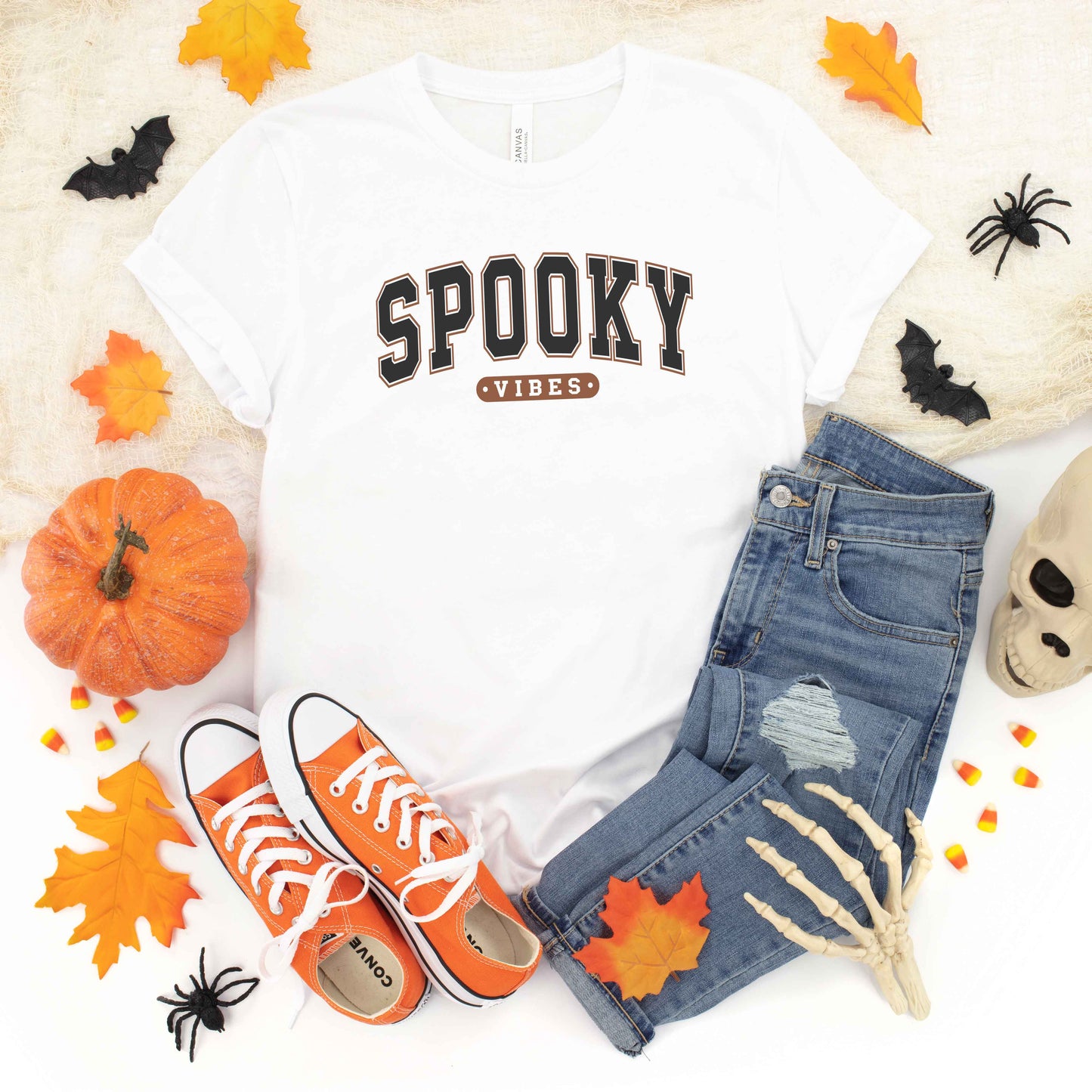 Varsity Spooky Vibes | Short Sleeve Graphic Tee