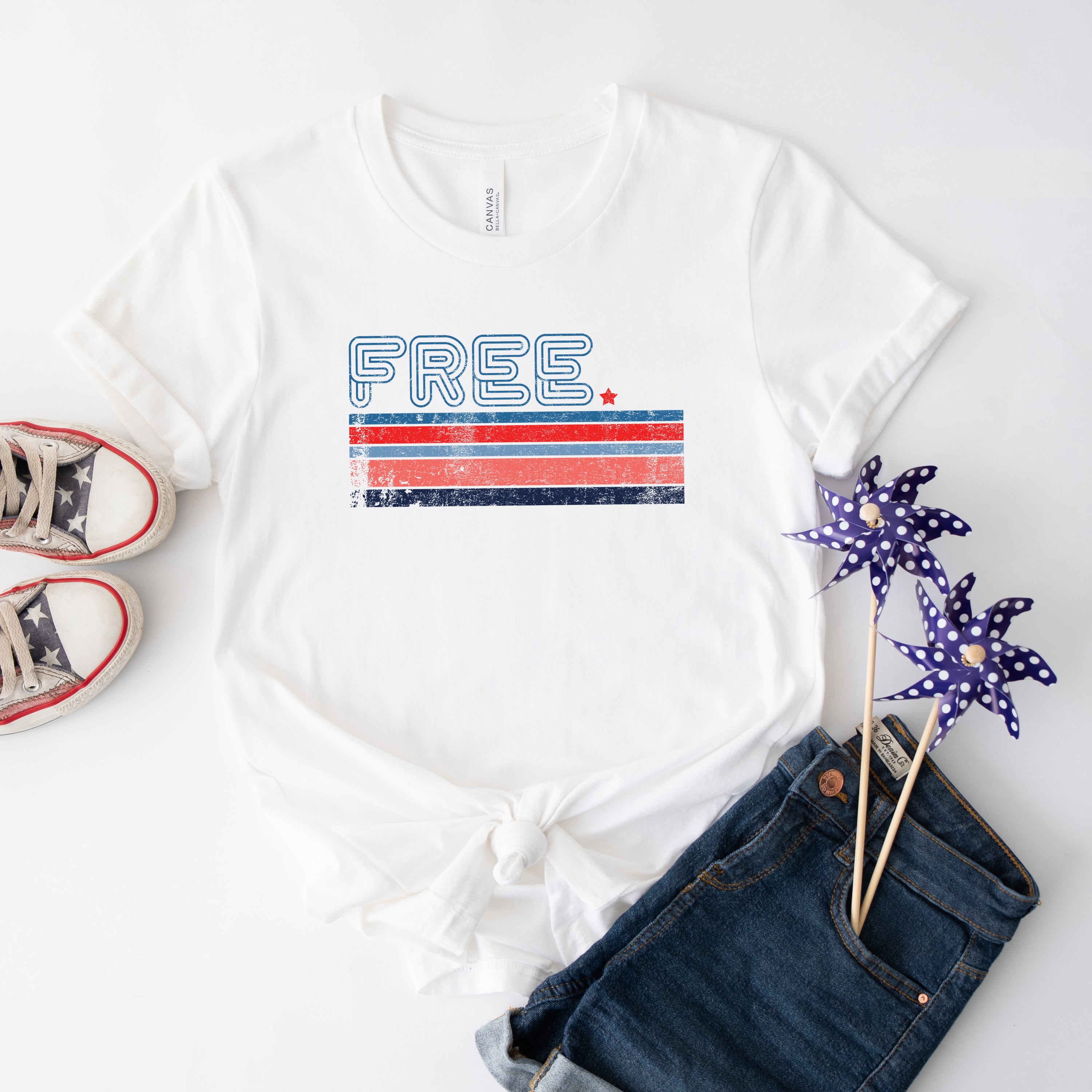 Free Stripes Retro | Short Sleeve Graphic Tee