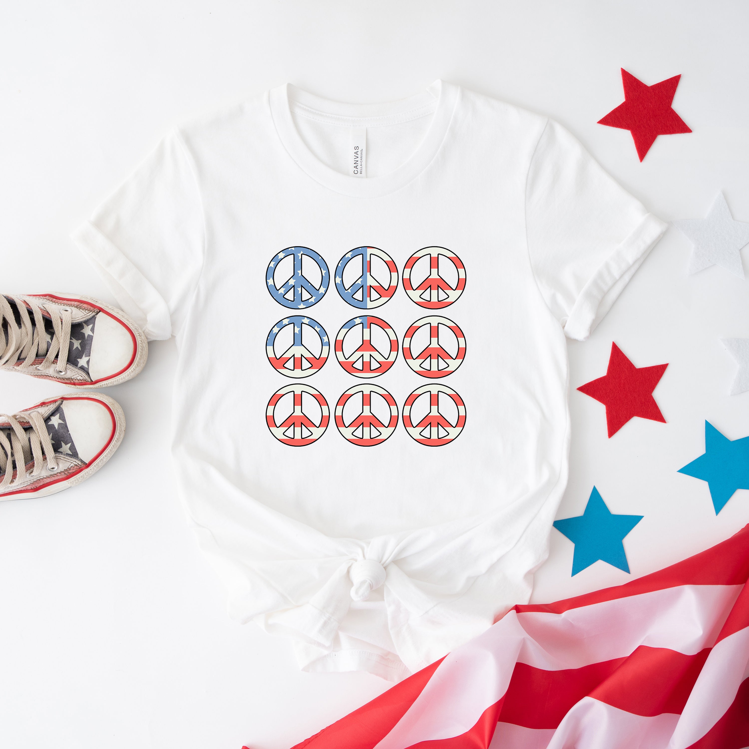 Peace Signs Flag | Short Sleeve Graphic Tee