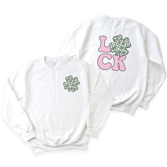 Luck With Shamrock | Front and Back Sweatshirt