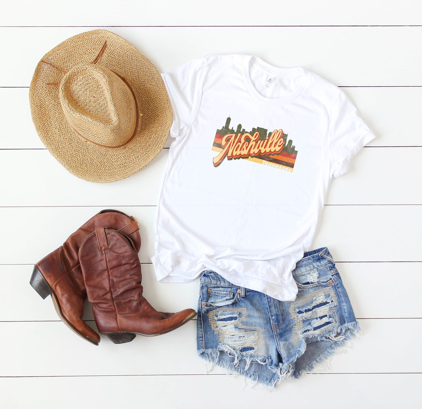 Nashville Stripes | Short Sleeve Graphic Tee