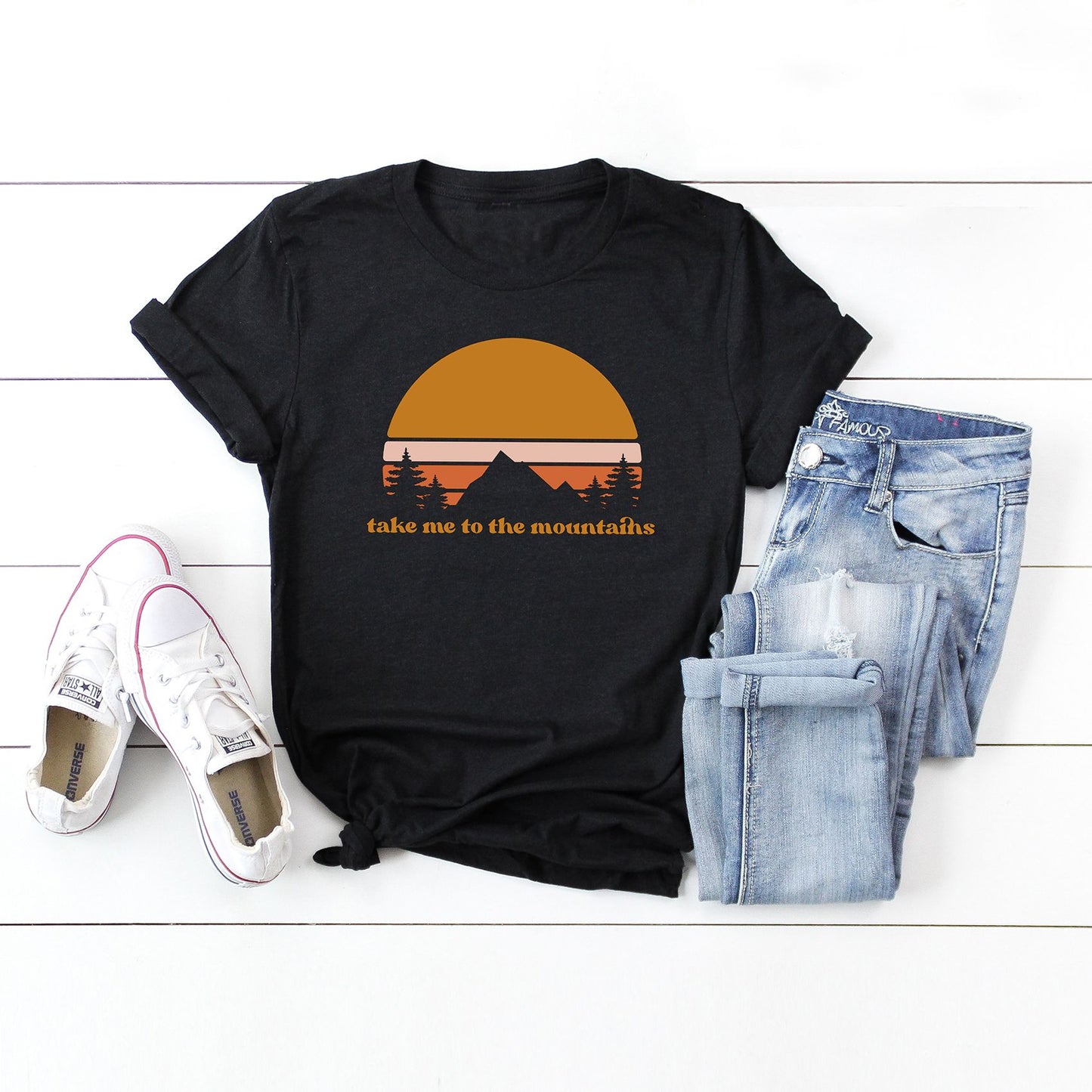 Take Me To The Mountains Sunset | Short Sleeve Graphic Tee