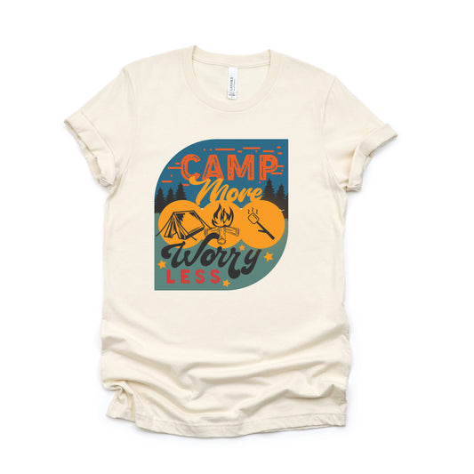 Camp More Worry Less Badge | Short Sleeve Graphic Tee