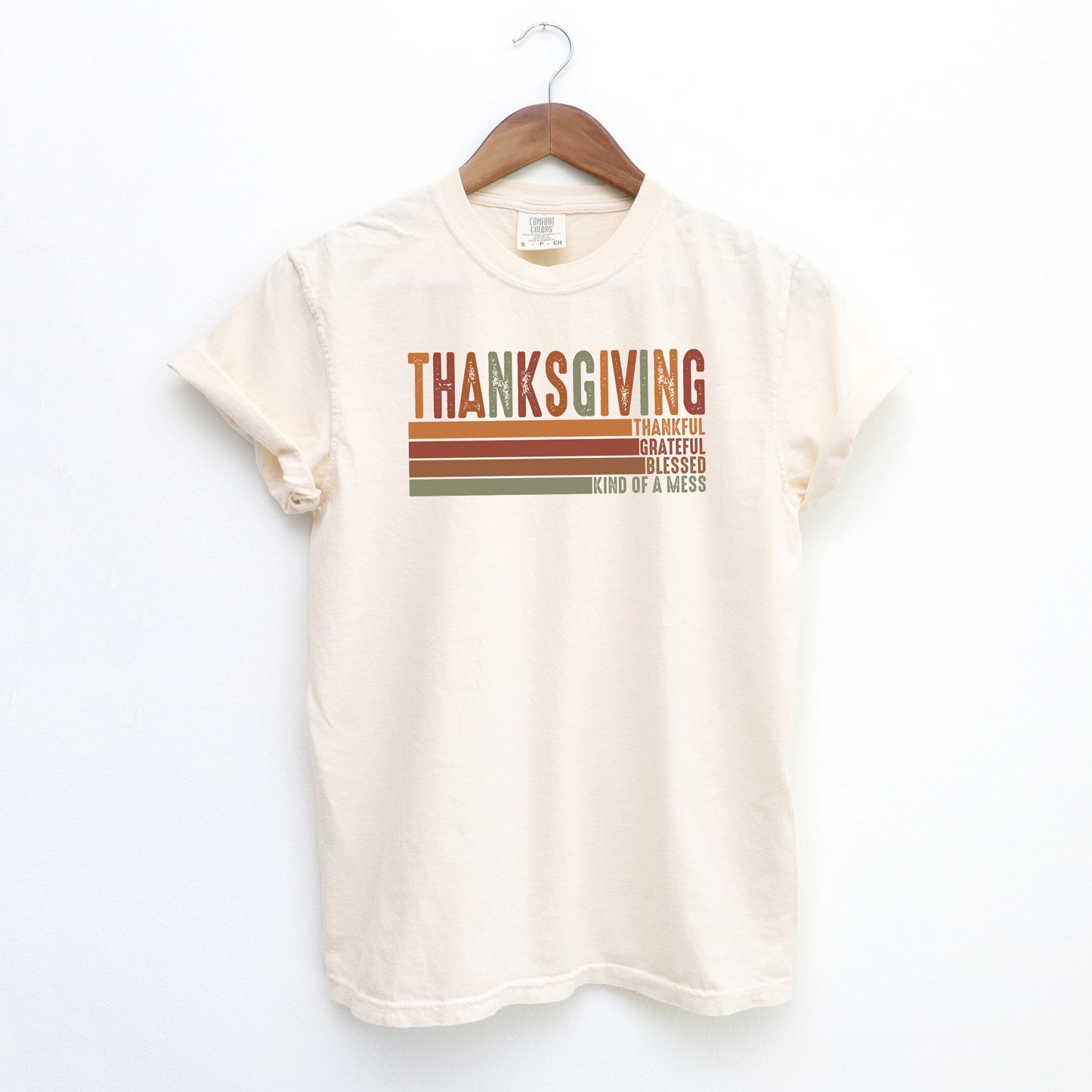 Thanksgiving Stripe Distressed | Garment Dyed Tee