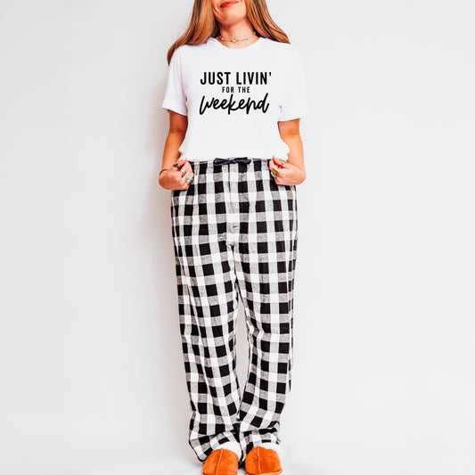 Just Livin' For The Weekend | Plaid Pajama Set