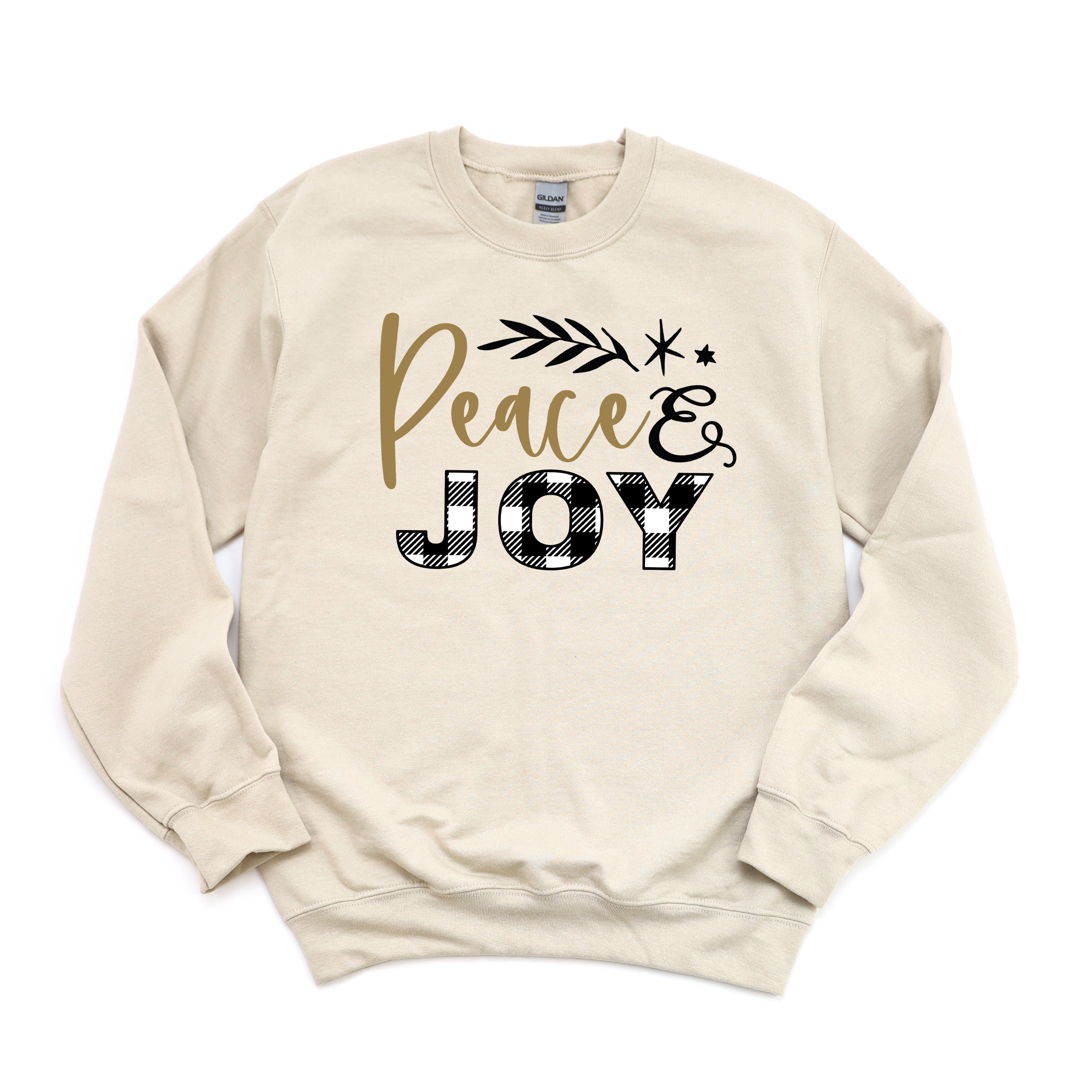 Plaid Peace And Joy | Sweatshirt