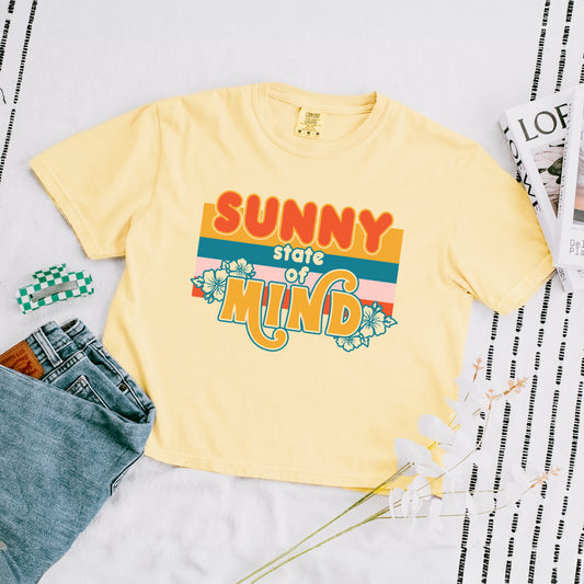 Sunny State Of Mind | Relaxed Fit Cropped Tee