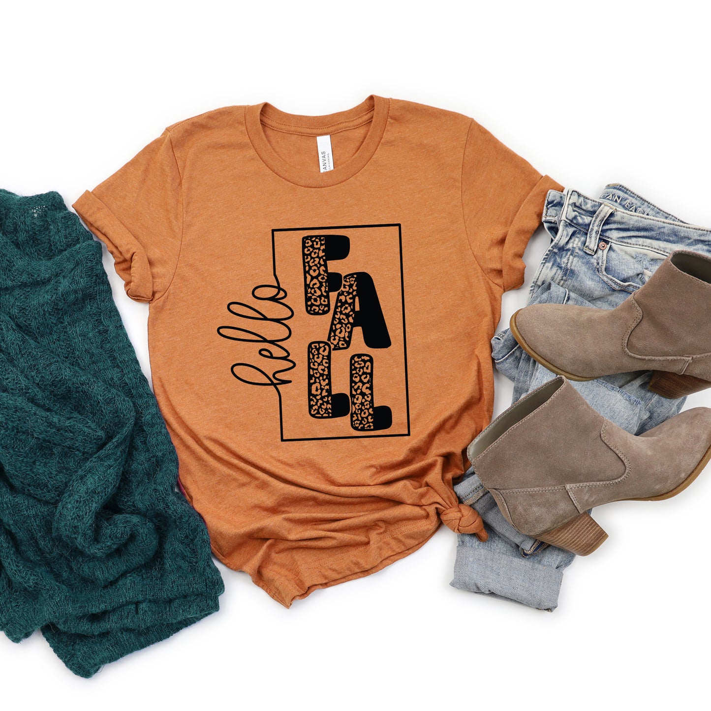 Hello Fall Square  | Short Sleeve Graphic Tee