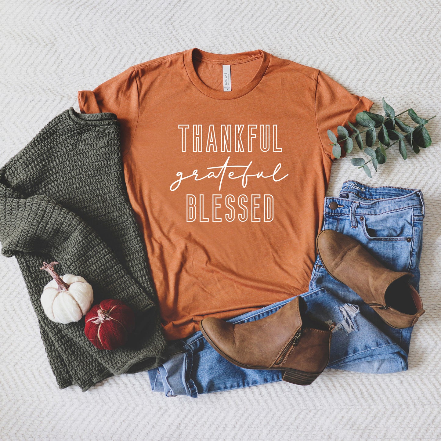 Thankful Grateful Blessed | Short Sleeve Graphic Tee
