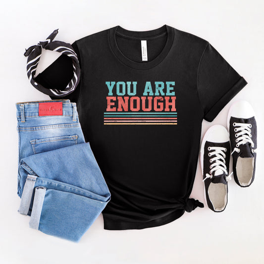 You Are Enough Stripes | Short Sleeve Graphic Tee