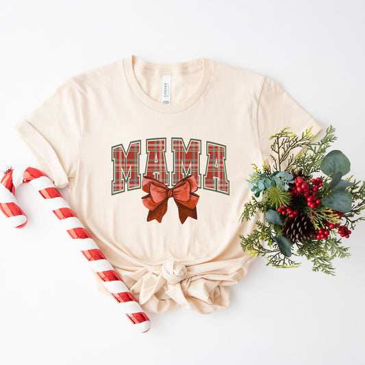 Coquette Plaid Mama | Short Sleeve Crewneck