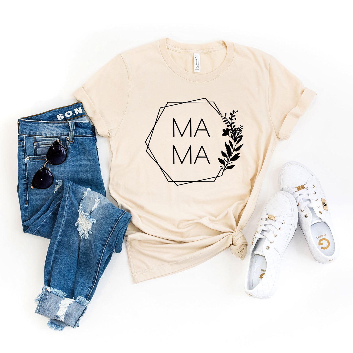 Mama Floral Hexagon | Short Sleeve Graphic Tee