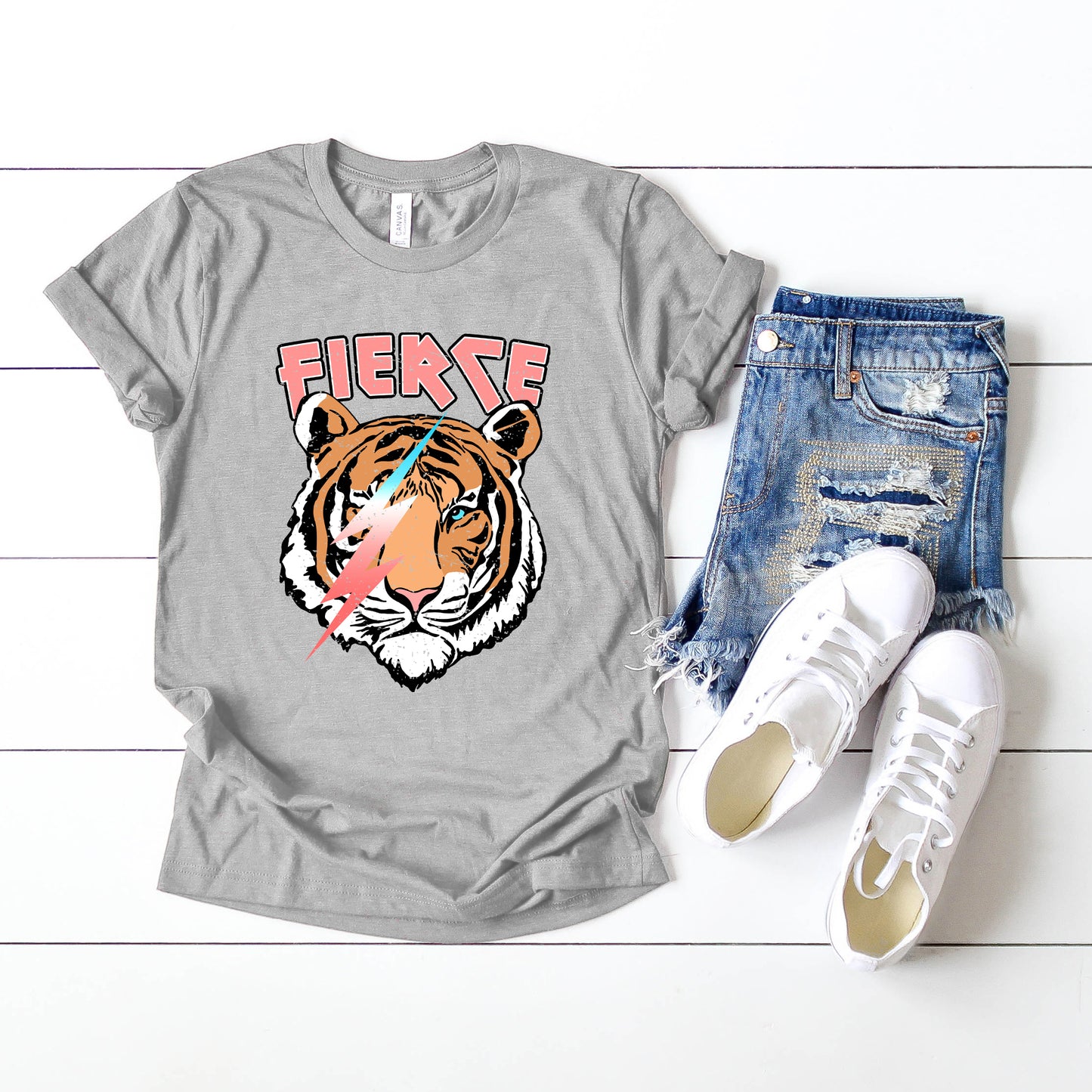 Fierce Tiger Lightning Bolt | Short Sleeve Graphic Tee