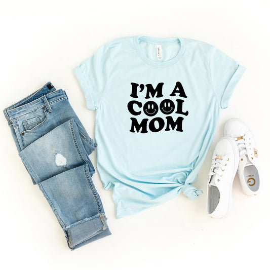 I'm A Cool Mom Smiley Face | Short Sleeve Graphic Tee
