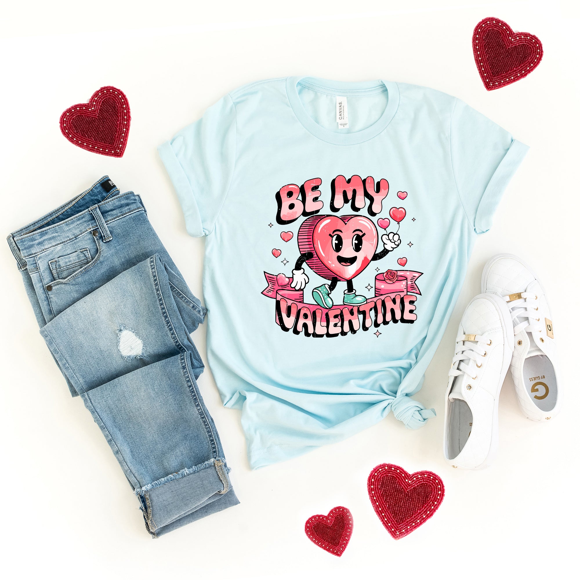 Be My Valentine Cartoon | Short Sleeve Graphic Tee