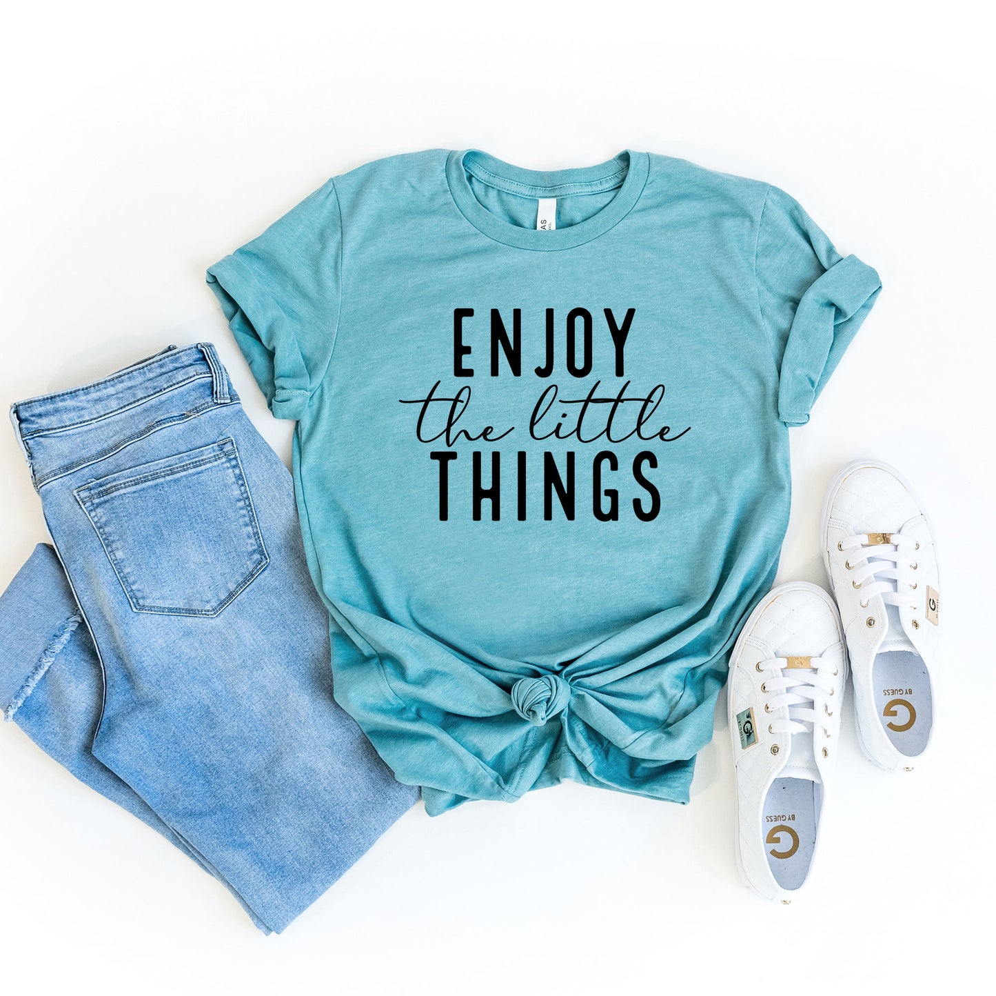 Enjoy The Little Things Cursive | Short Sleeve Graphic Tee