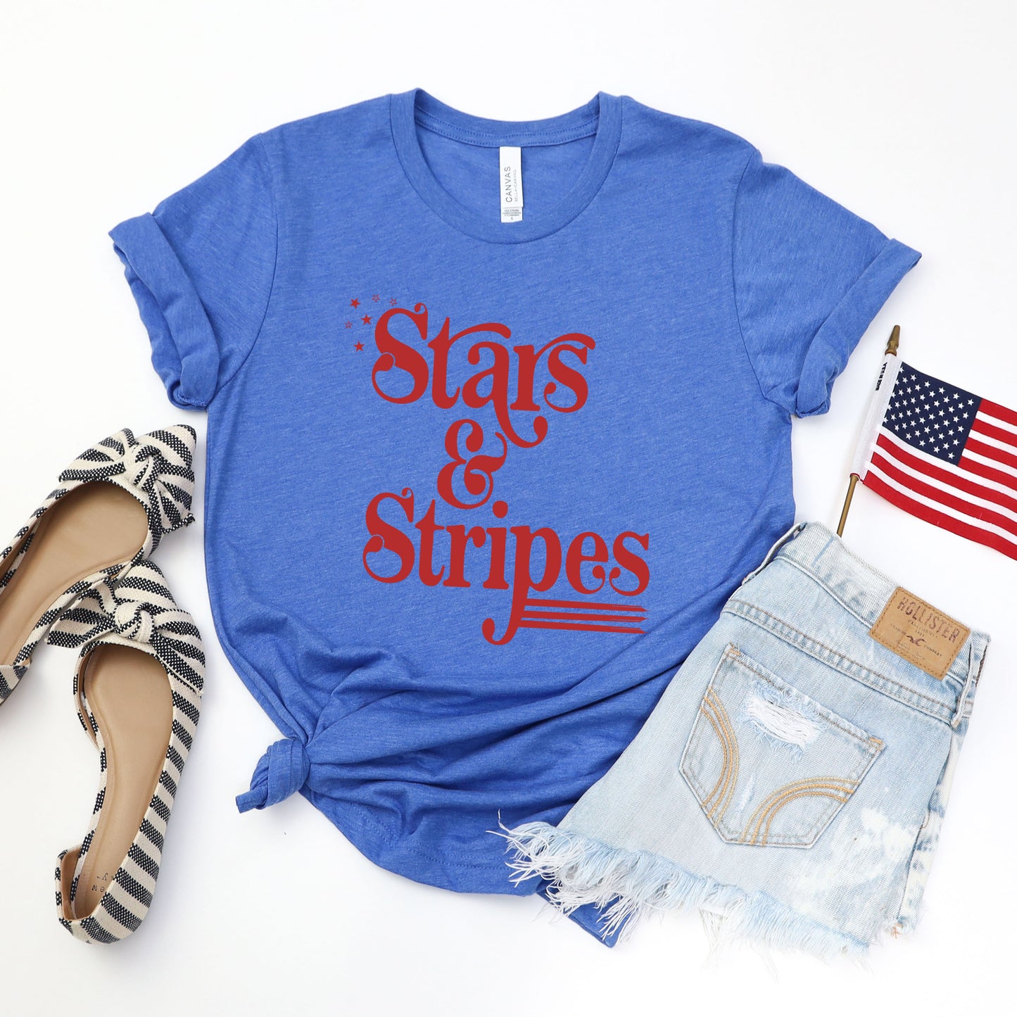 Stars and Stripes Retro | Short Sleeve Graphic Tee