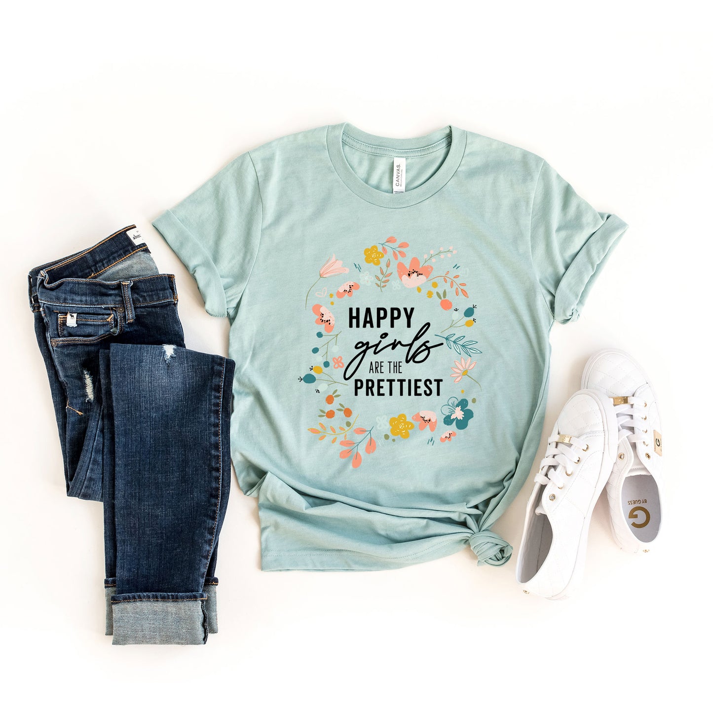 Happy Girls Are The Prettiest | Short Sleeve Graphic Tee