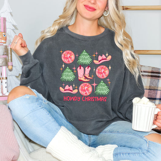 Clearance Cowgirl Christmas Chart | Garment Dyed Sweatshirt