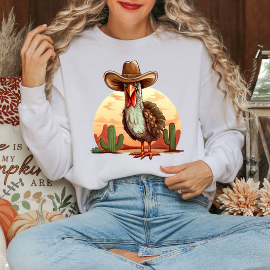 Turkey Bird Western | Garment Dyed Sweatshirt